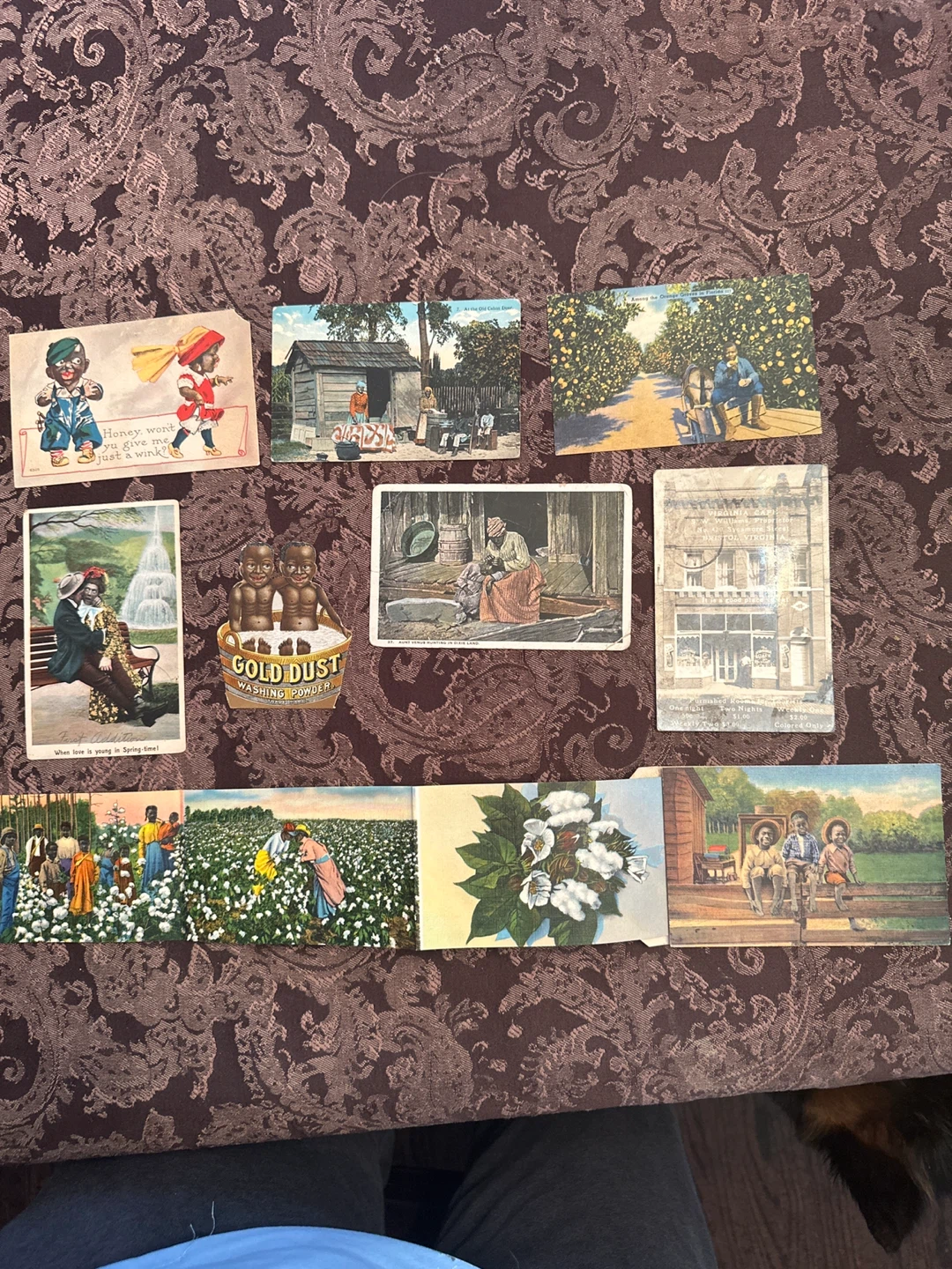 7 Black Americana Antique Postcard and 1 folder postcard Lot