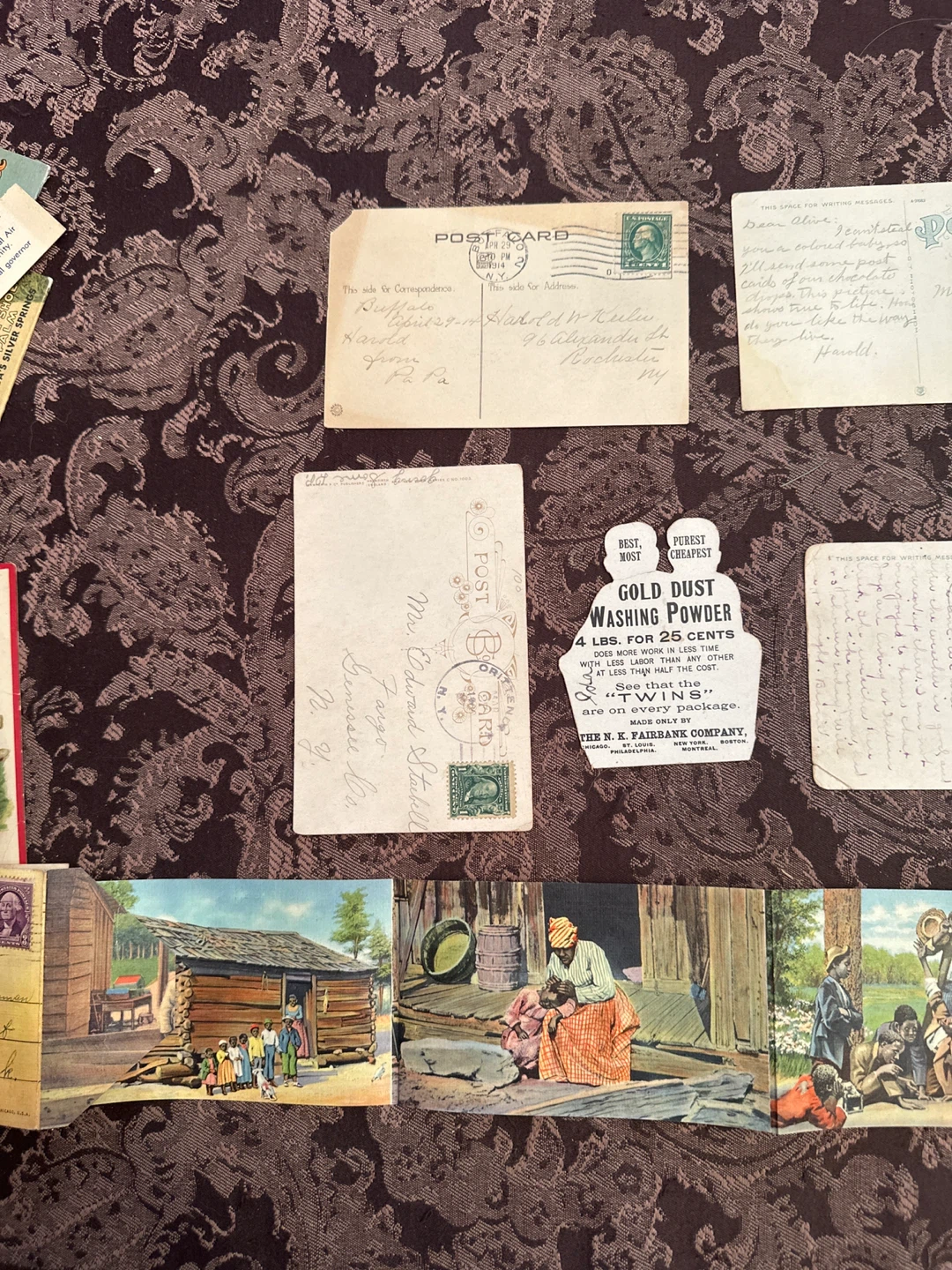 7 Black Americana Antique Postcard and 1 folder postcard Lot - photo 5