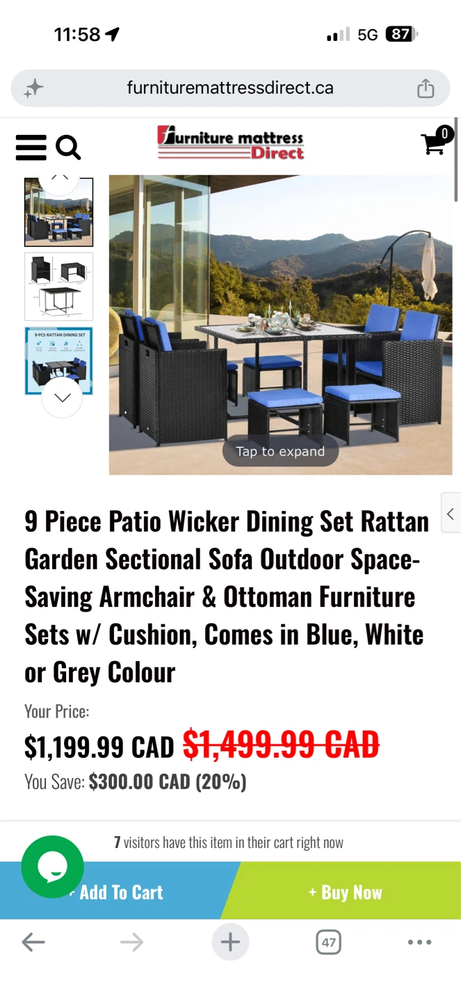 9 Piece patio set - photo 2