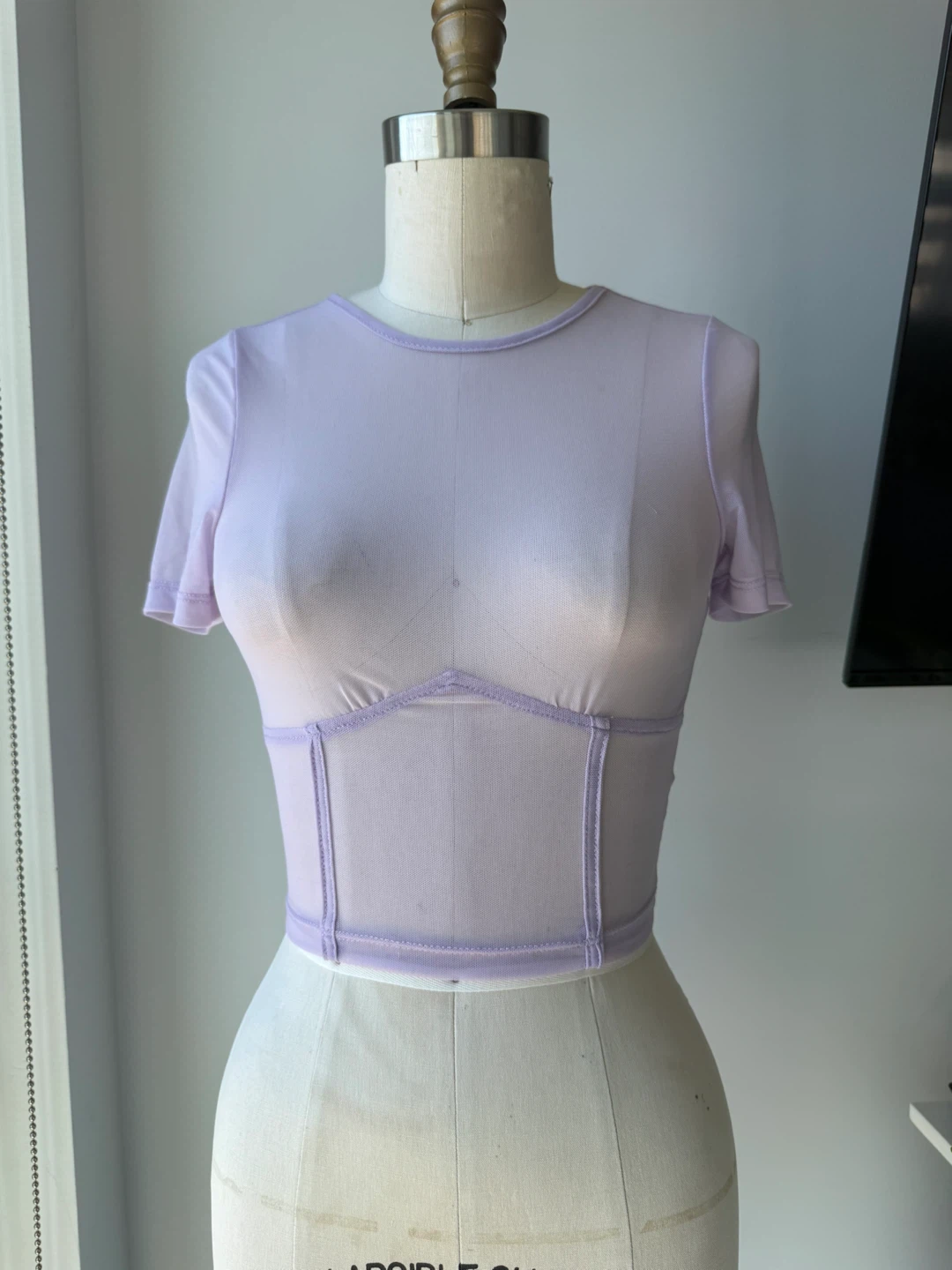 Lavender Mesh Cropped Top size xs
