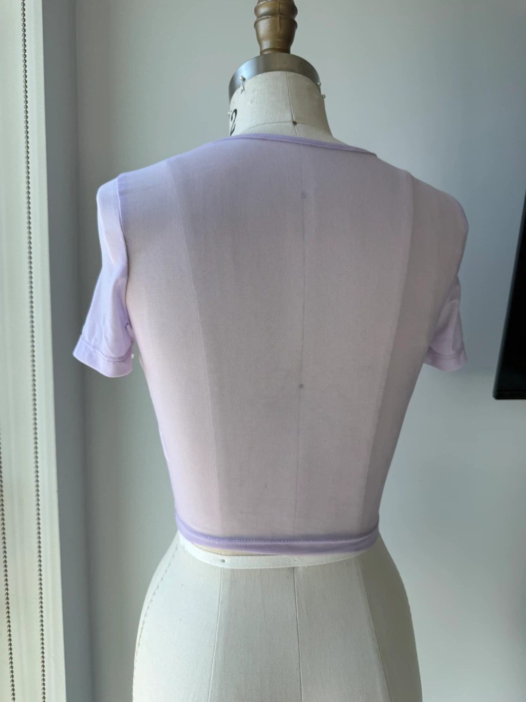 Lavender Mesh Cropped Top size xs - photo 2
