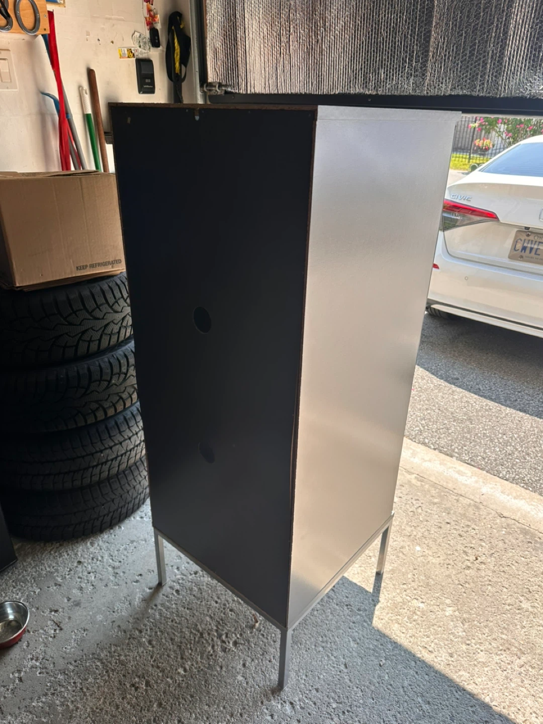 Grey Storage Cabinet with Glass Door - photo 3