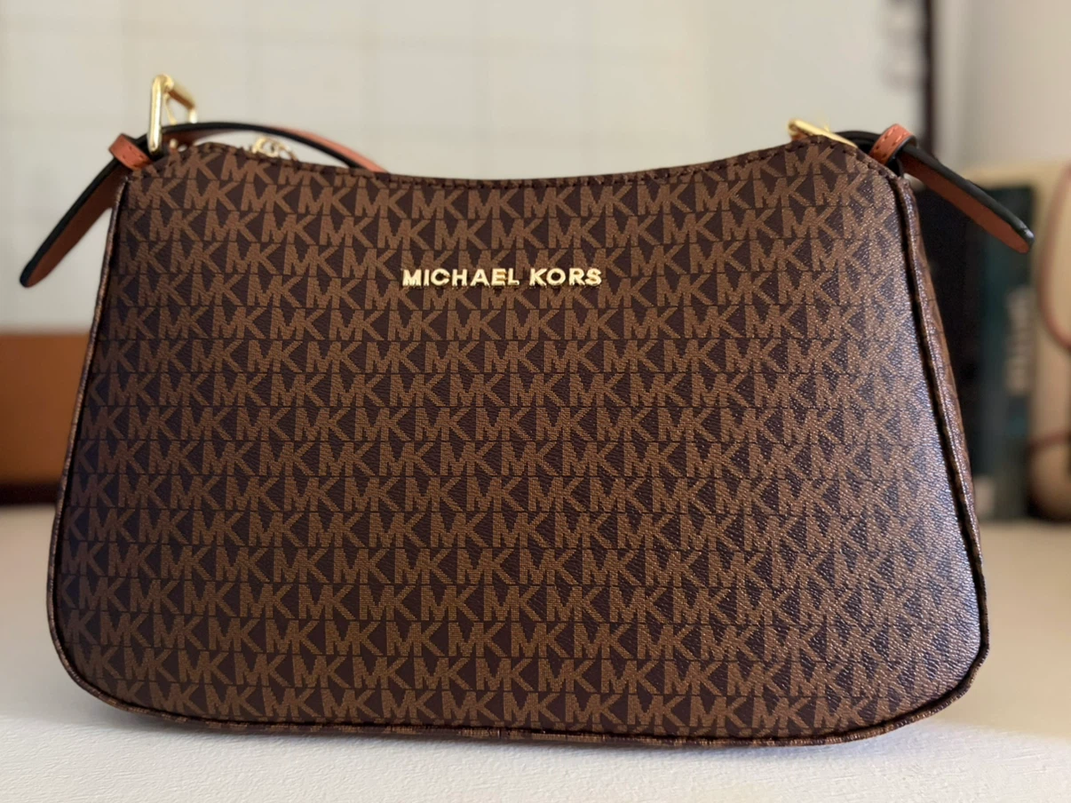 Michael Kors Brown MK Signature Shoulder Bag