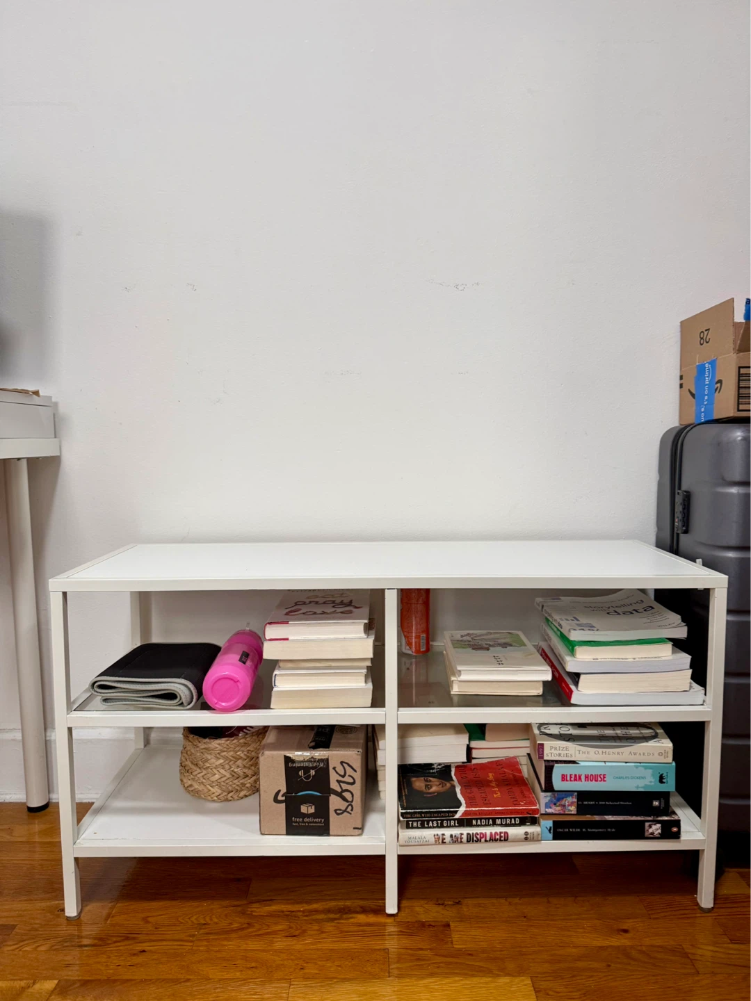 IKEA White TV Stand with Glass Shelves - photo 2