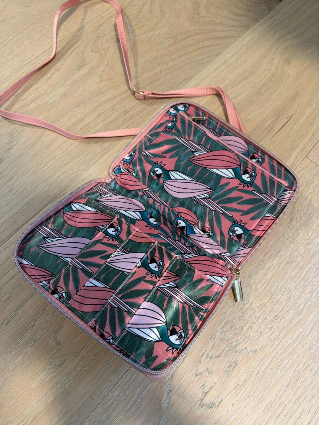 Furla Pink Crossbody Wallet with Bird Print lining - photo 3
