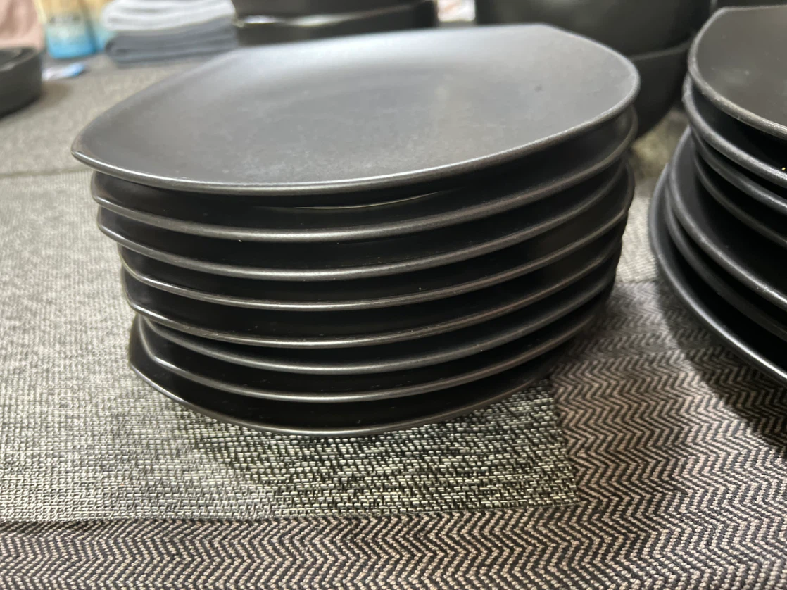 Black Ceramic Dinnerware Set - 4 Mugs, 4 Bowls, 8 Plates - photo 5