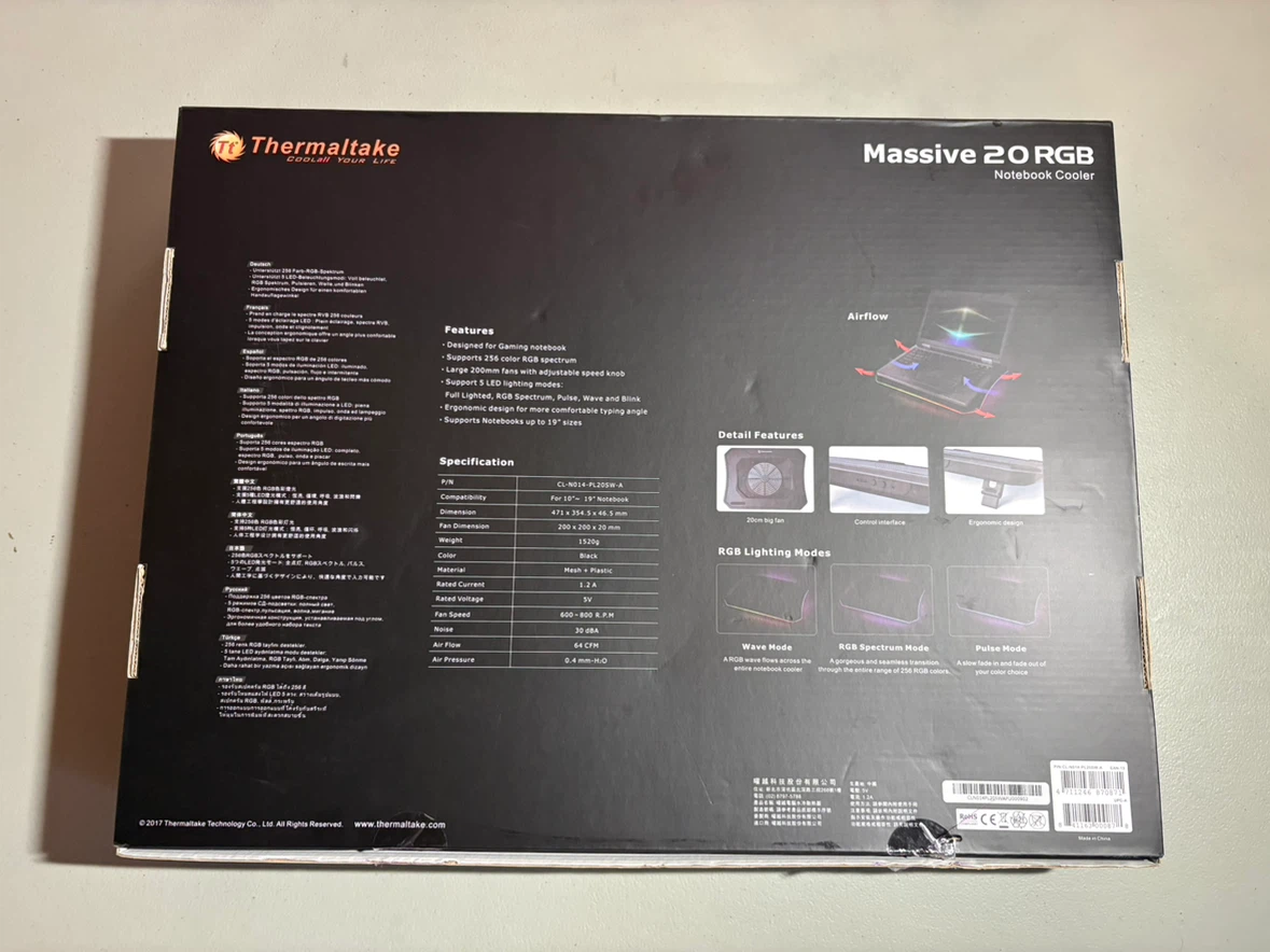 Thermaltake Massive 20 RGB Notebook Cooler - photo 2