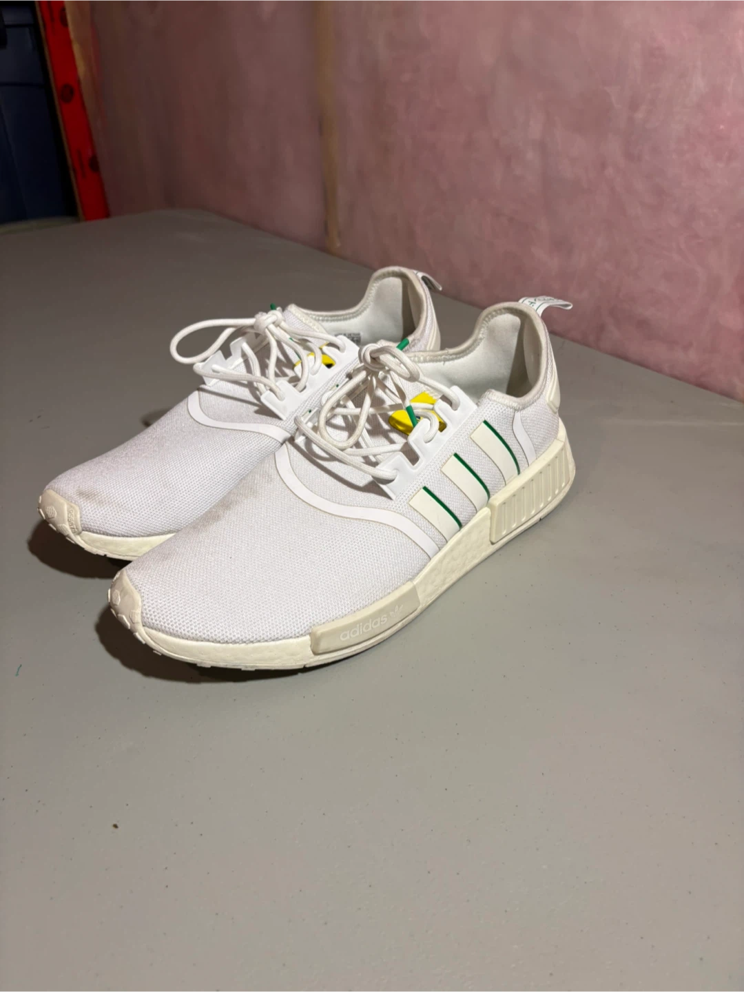 Adidas NMD R1 White Green Stripes