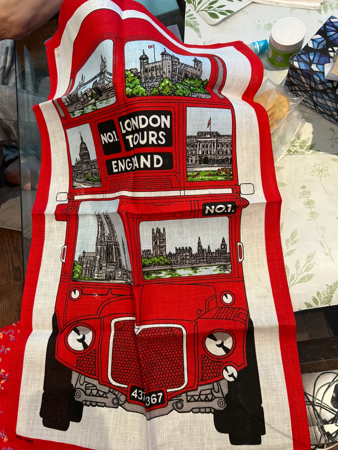 London Tours Double Decker Bus Tea Towel