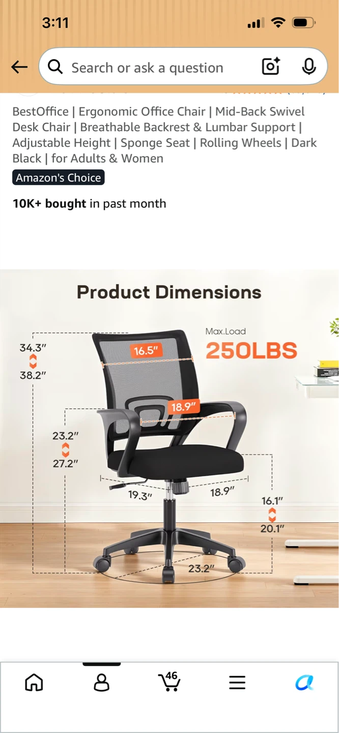 BestOffice Ergonomic Mesh Office Chair - photo 2