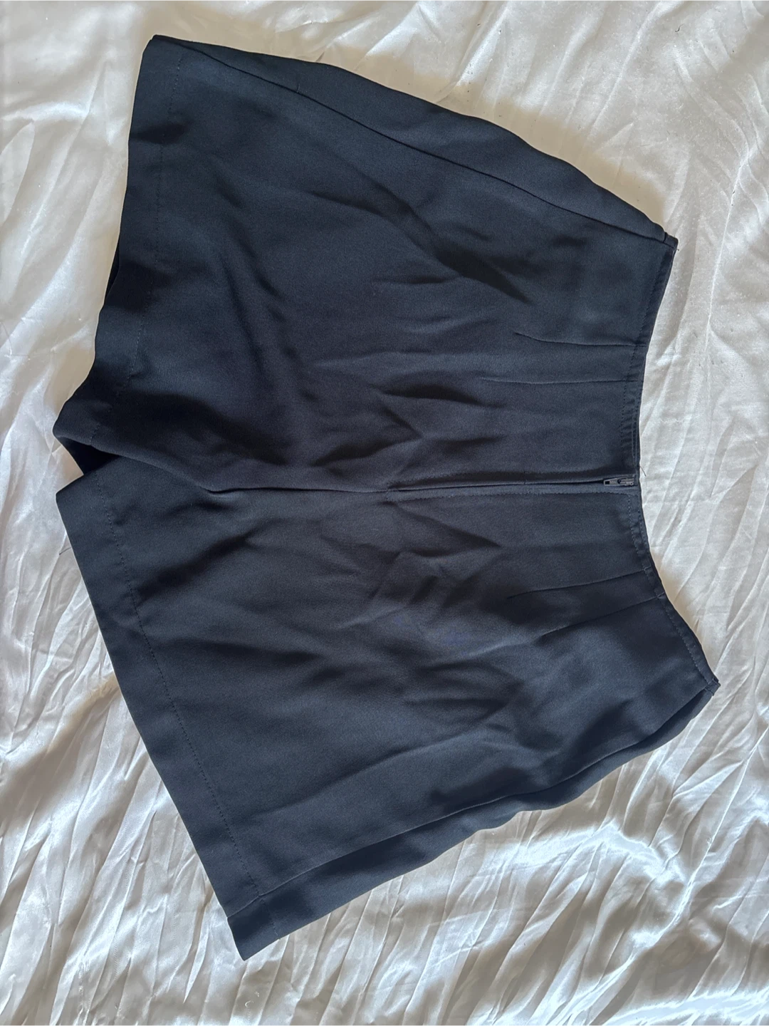 Black High-Waisted Shorts Tie Front - photo 2
