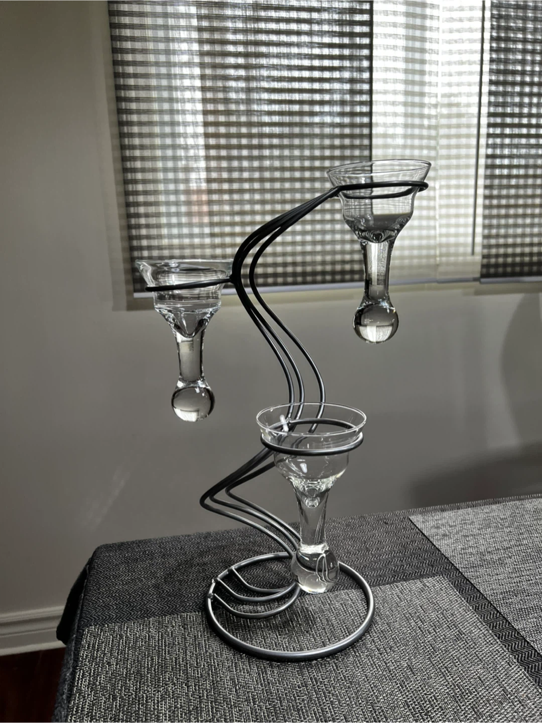 Candle Holder with 3 Glass Holders