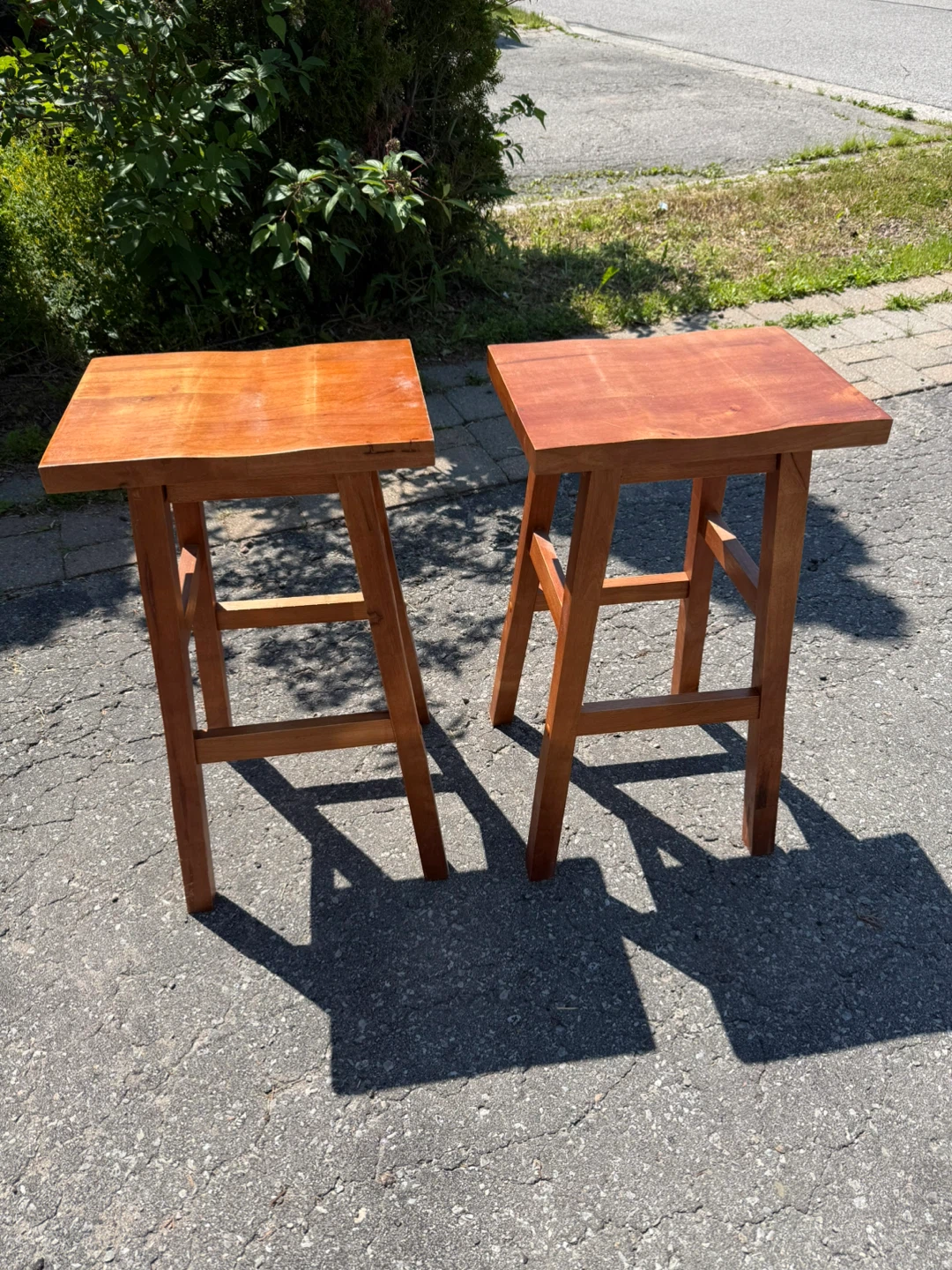 Wooden Bar Stools (Set of 2)