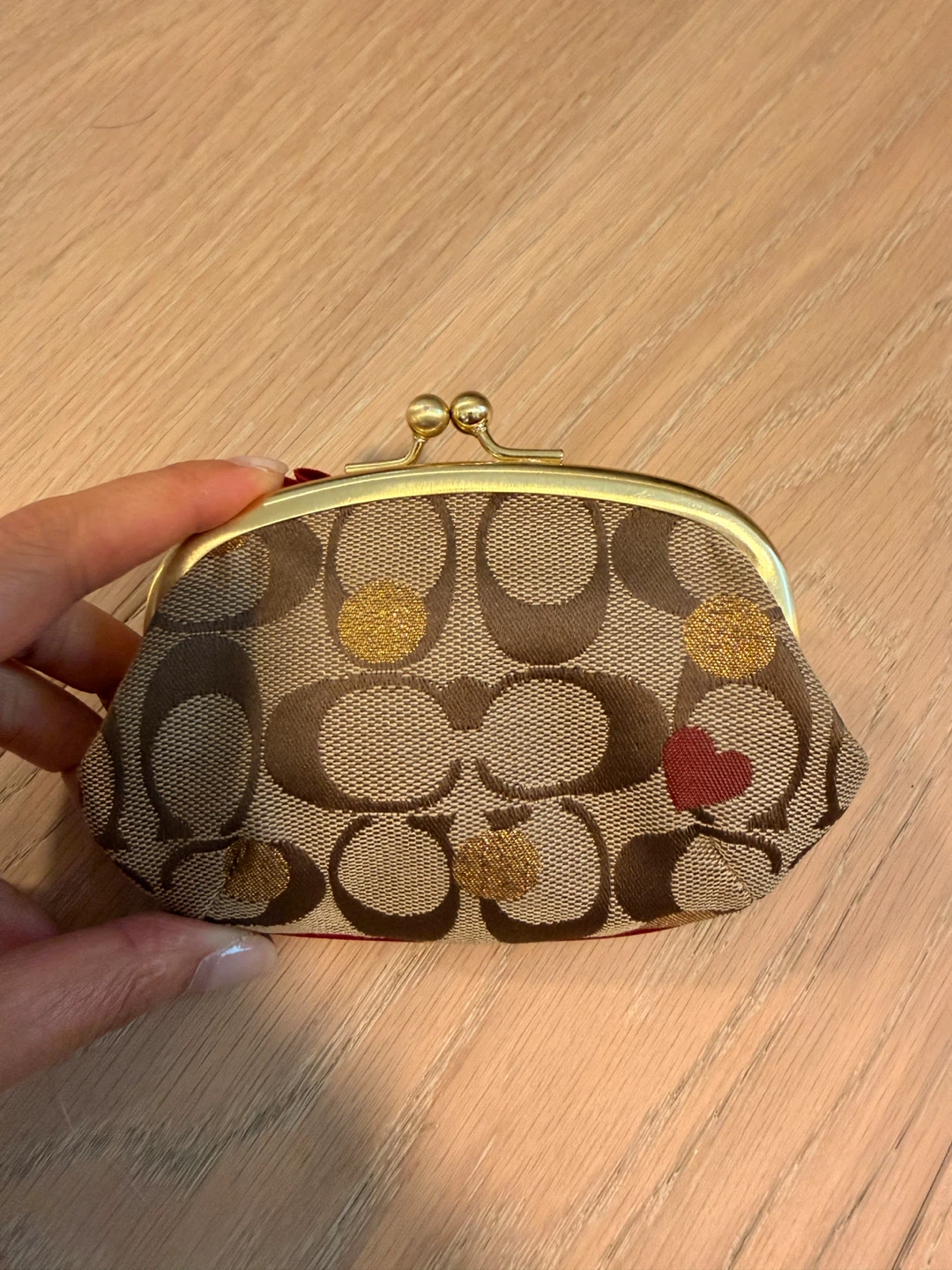 Vintage Coach Coin Purse with Red Bow - photo 2
