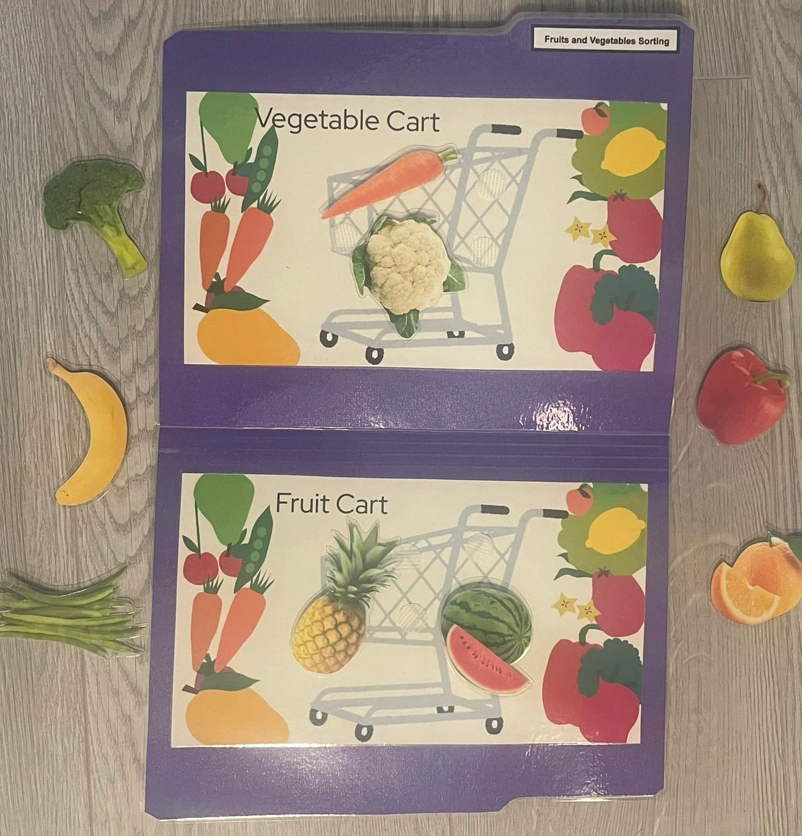 Fruits and Vegetables Sorting File Folder Activity  $7