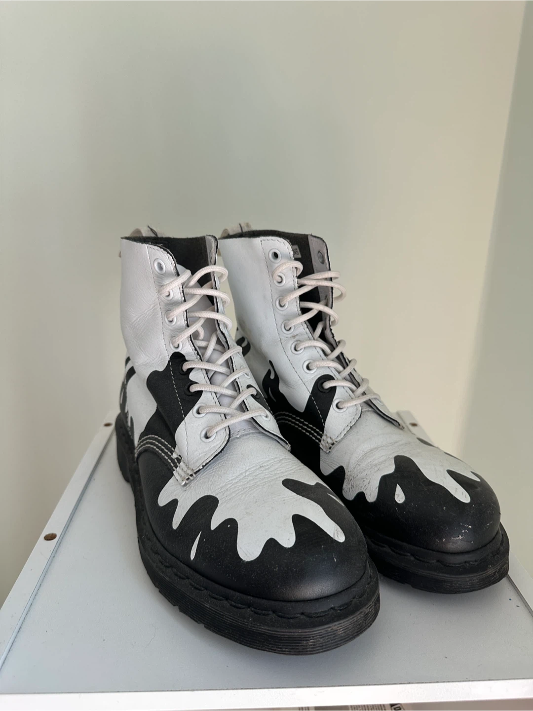 Dr. Martens Pascal Black & White Drip Boots