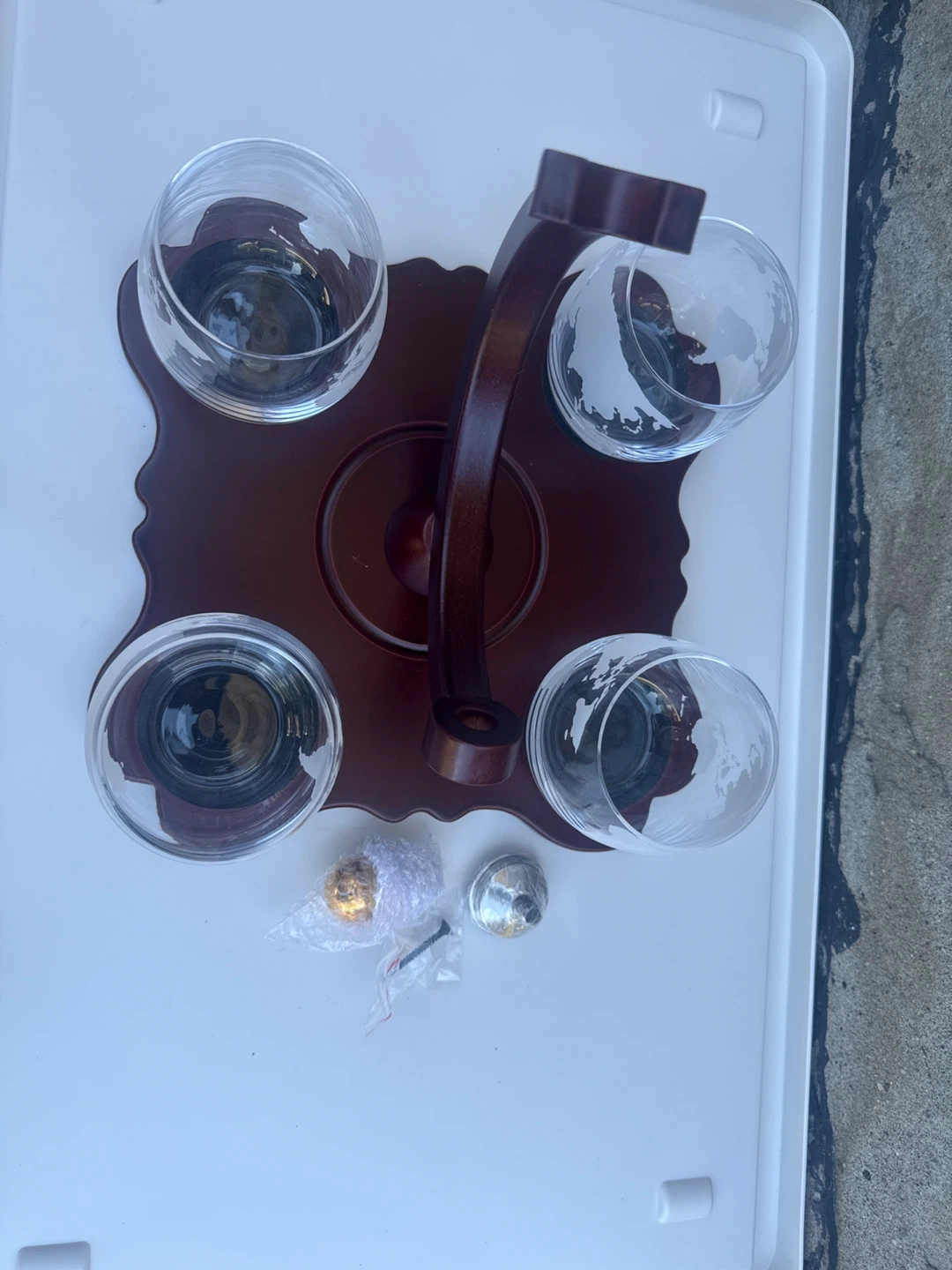 Globe Glasses Set with Wooden Stand - photo 3