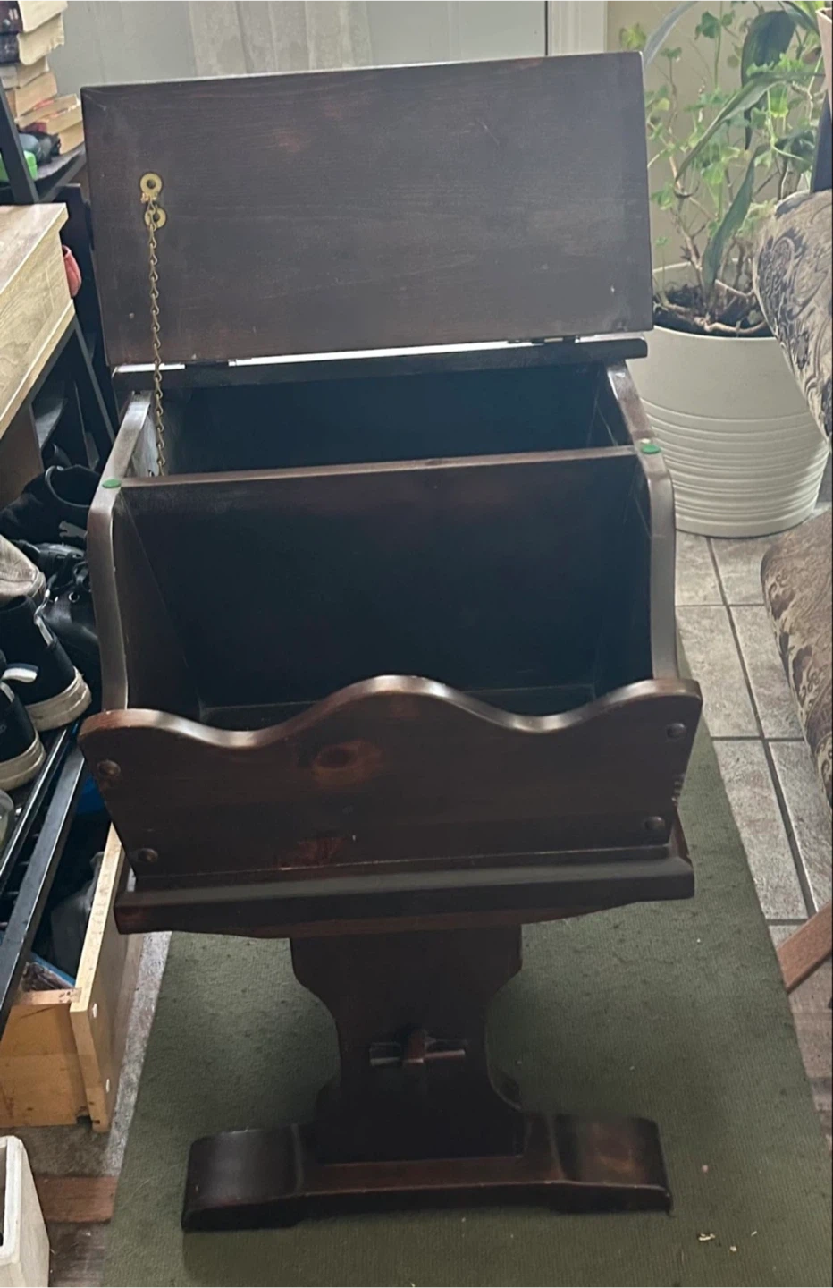 Wooden Magazine Rack with Storage - photo 3