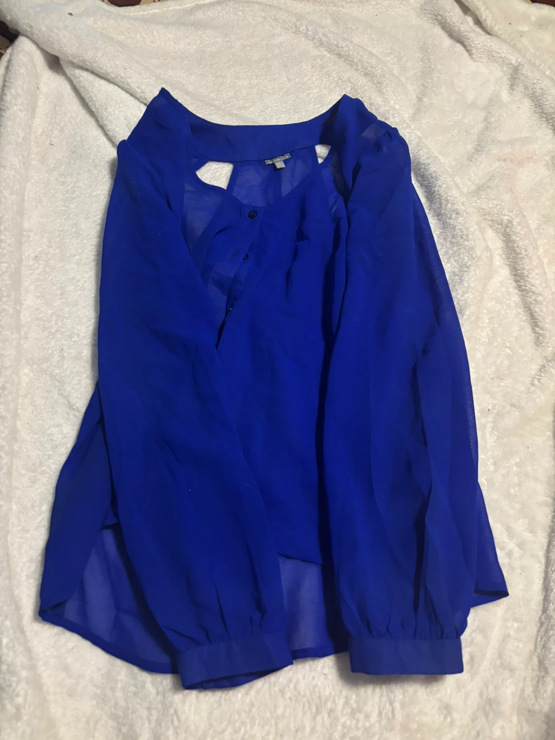 Charlotte Russe Royal Blue Sheer Blouse