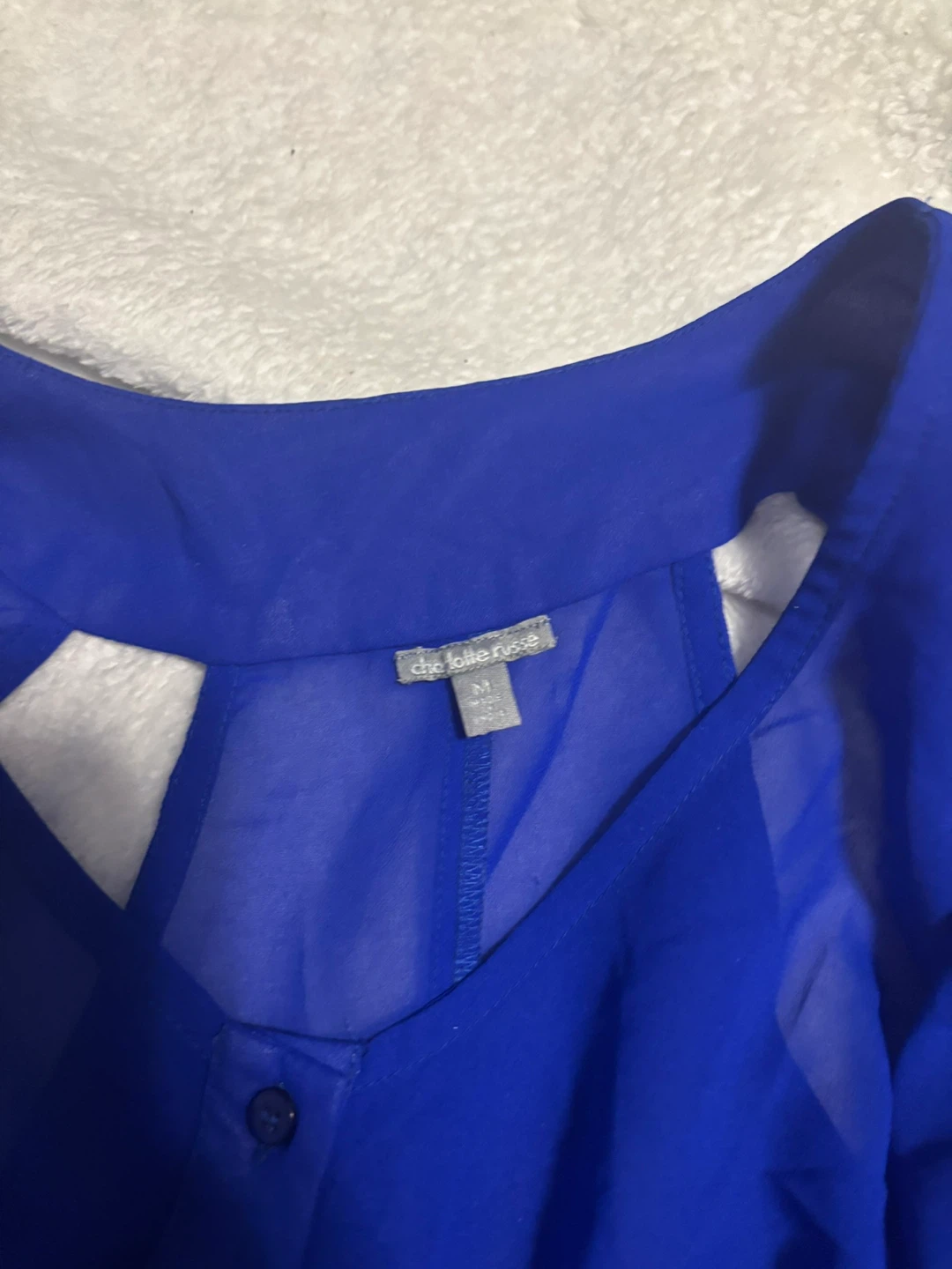Charlotte Russe Royal Blue Sheer Blouse - photo 2