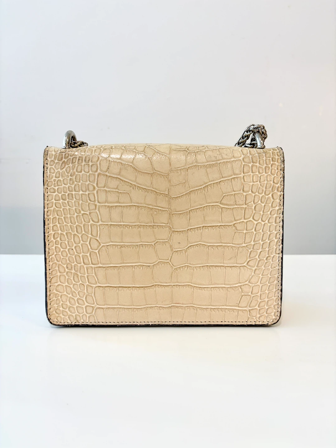 Marina Galanti Cream Crocodile Embossed Leather Crossbody Bag - photo 2