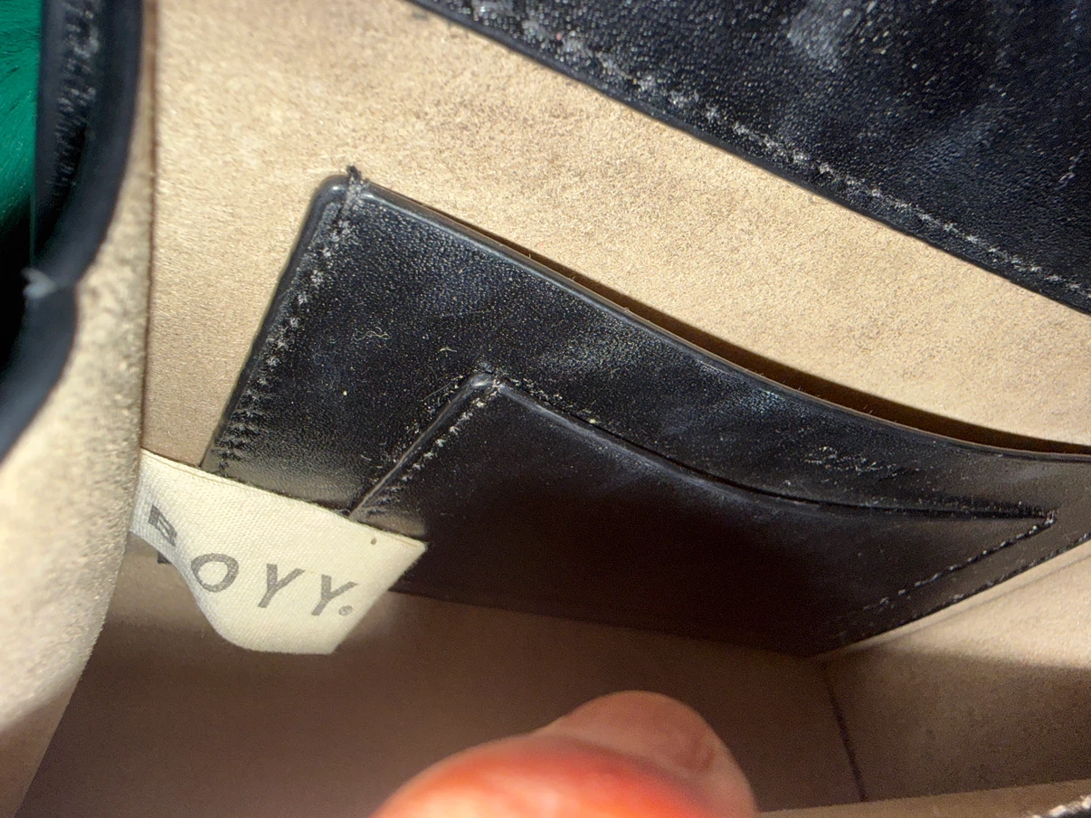 Black Leather Shoulder Bag with Gold Buckle - photo 5