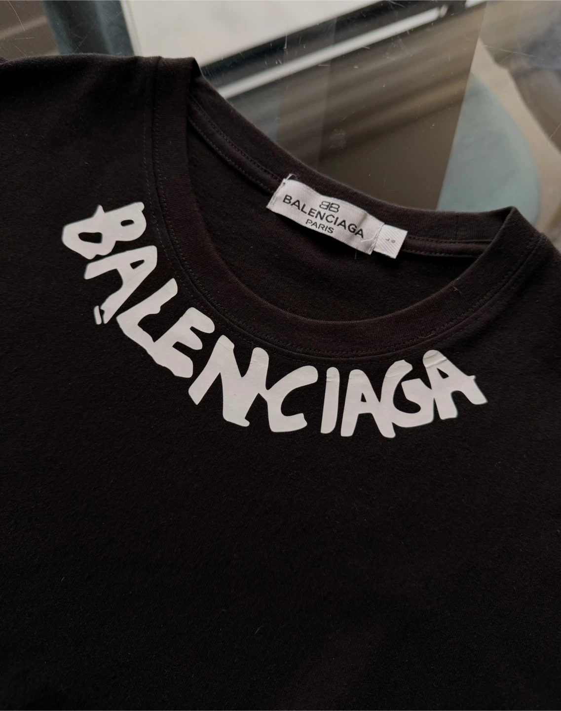 Balenciaga Paris Black Logo T-Shirt L