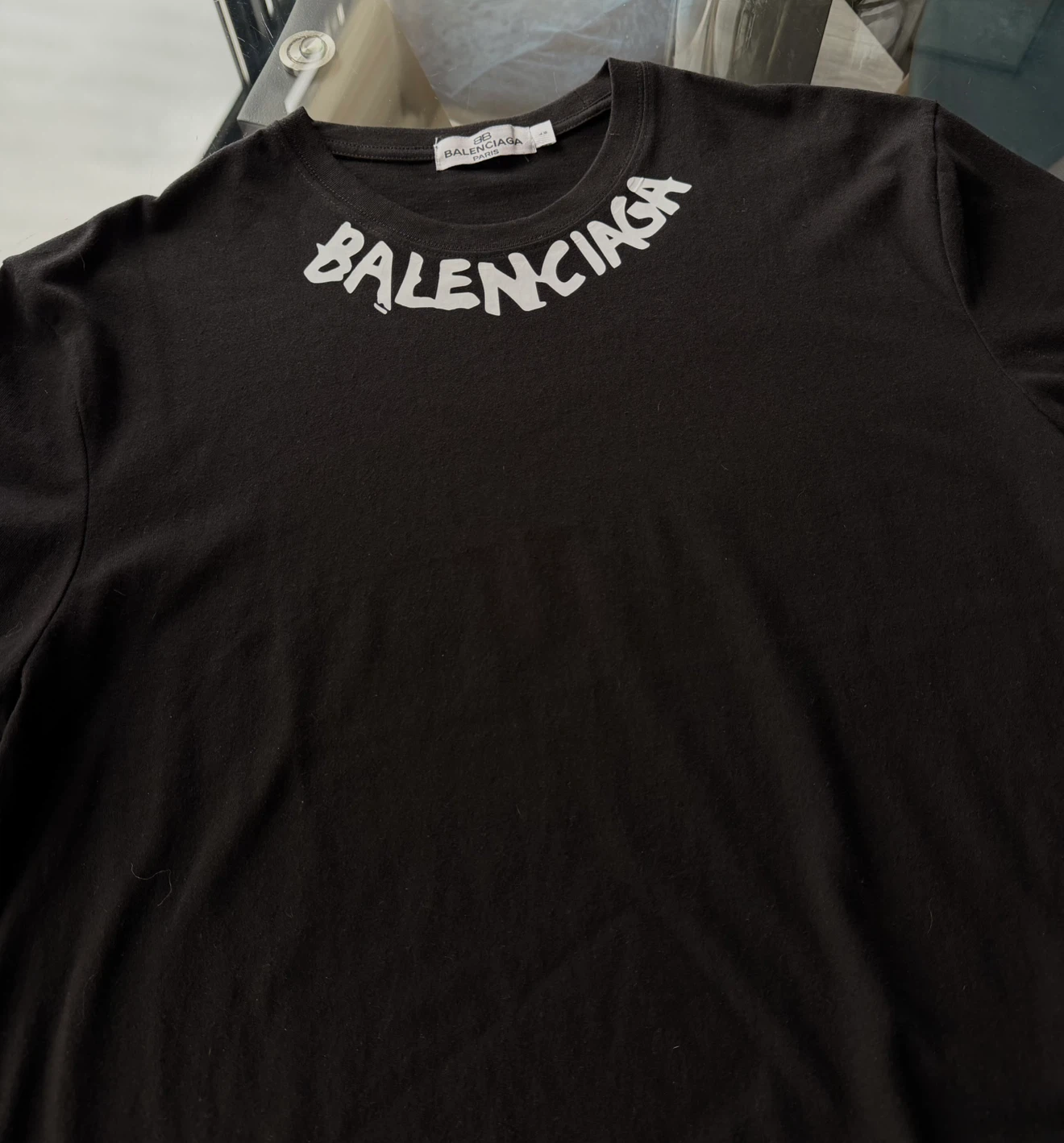 Balenciaga Paris Black Logo T-Shirt L - photo 3