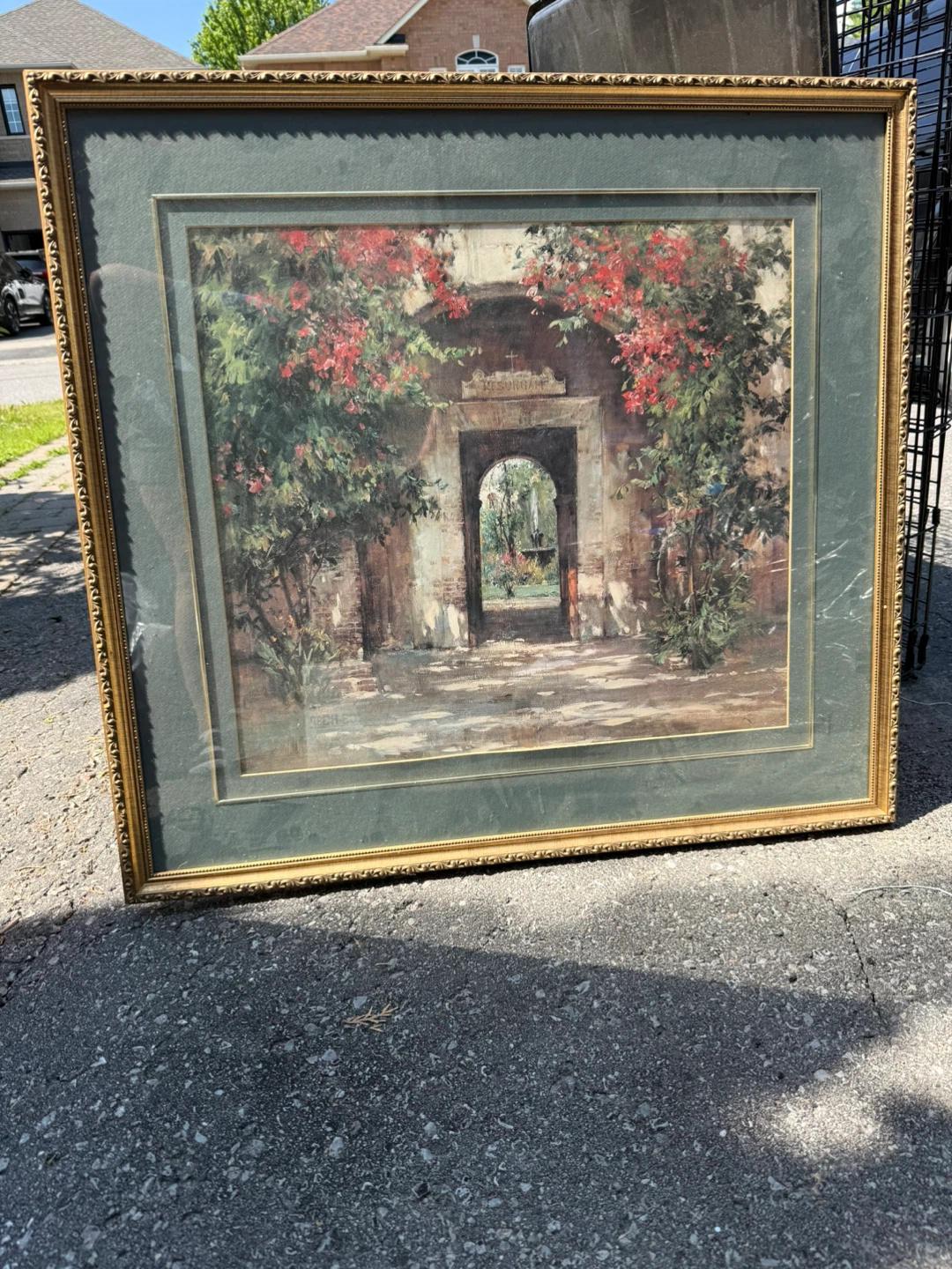 Framed Wall Art Print of a Garden Courtyard