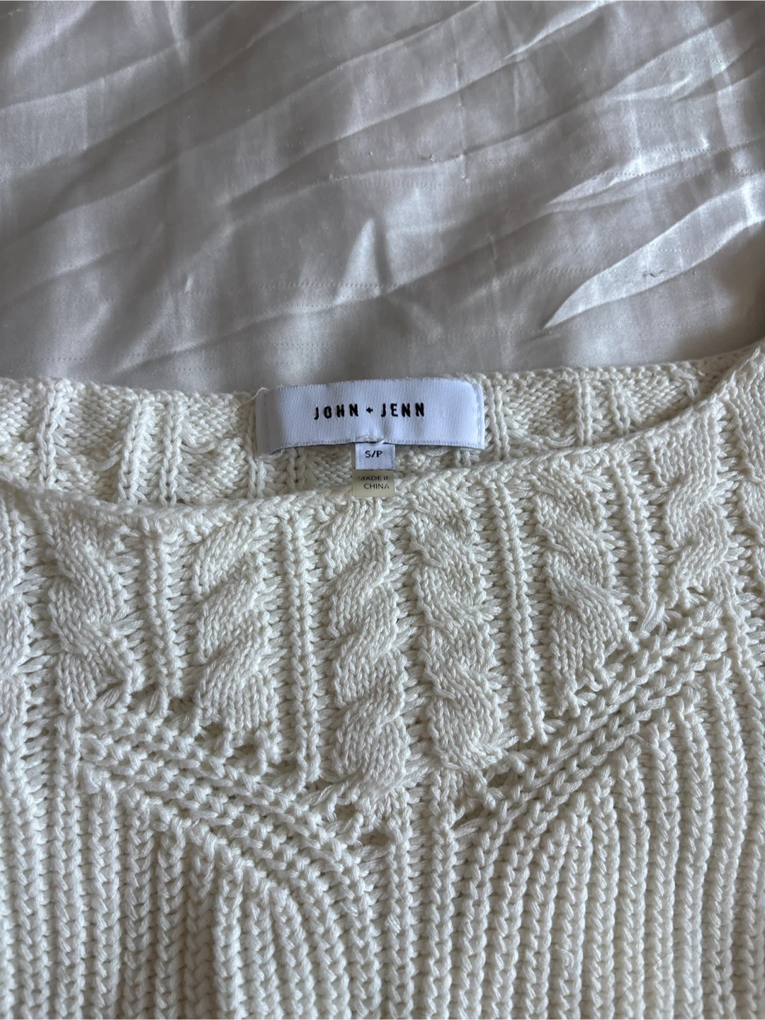 JOHN+JENN Cream Cable Knit Sweater S/P