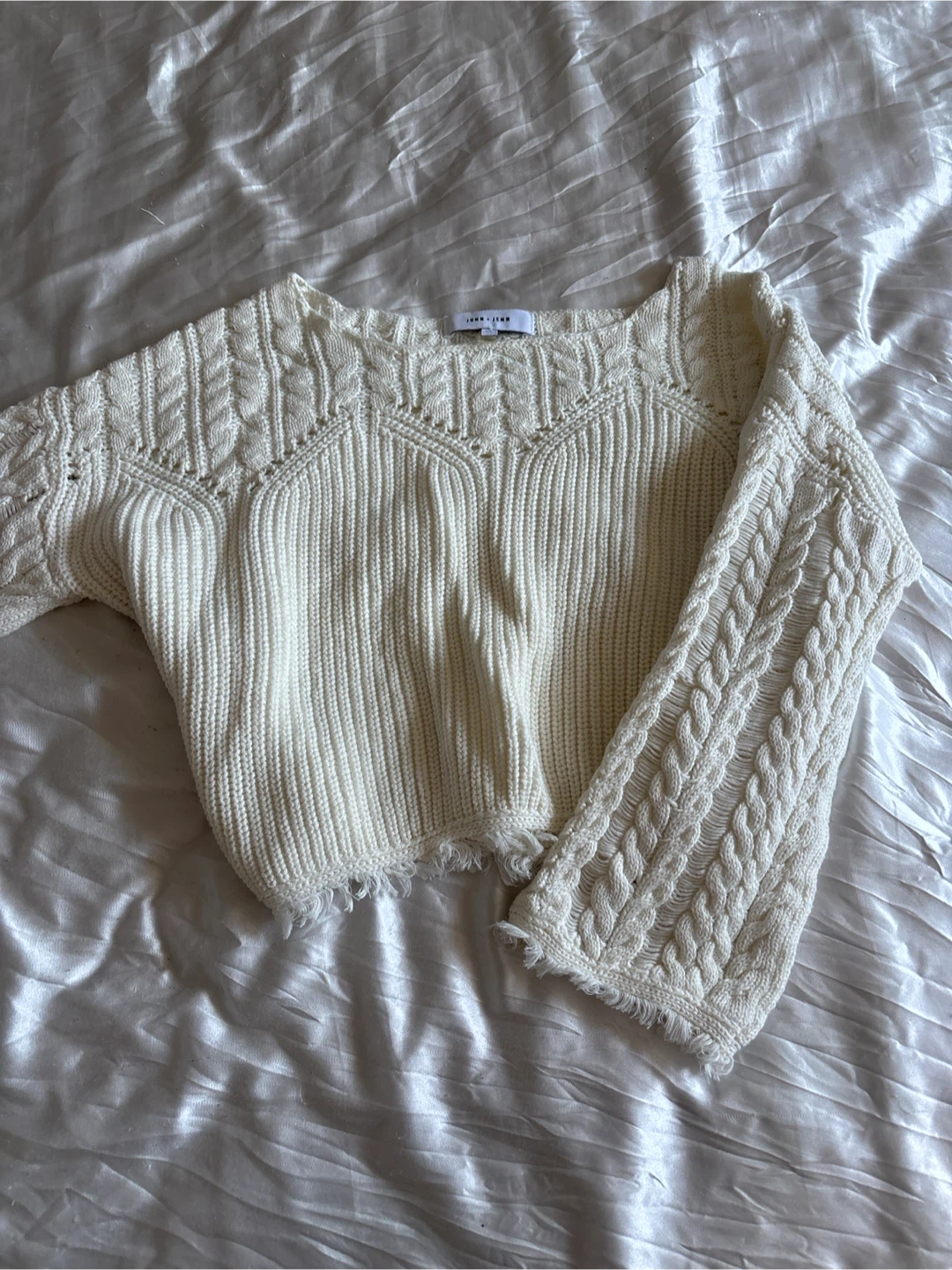 JOHN+JENN Cream Cable Knit Sweater S/P - photo 2