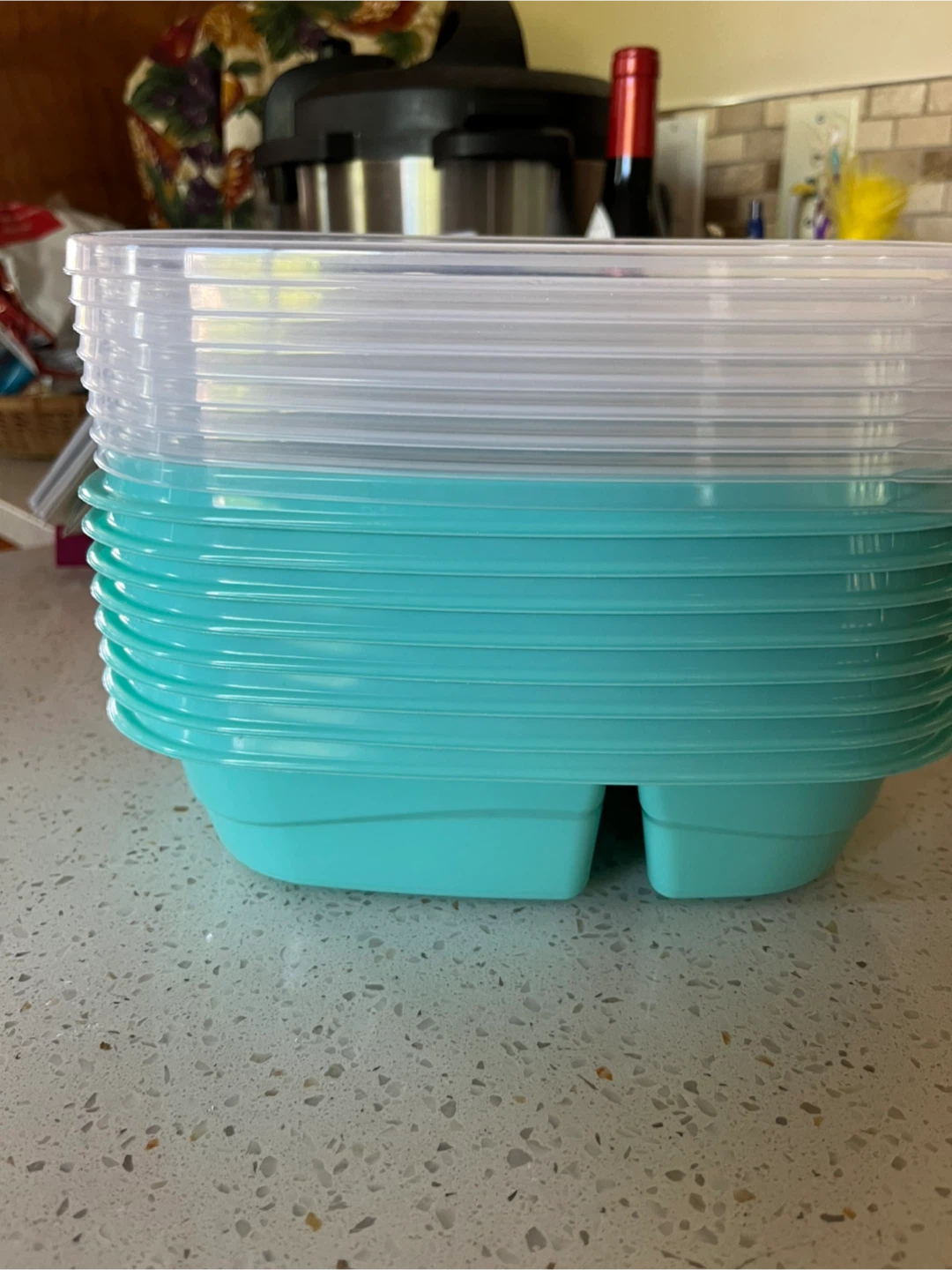Stackable Teal Food Storage Containers with Lids