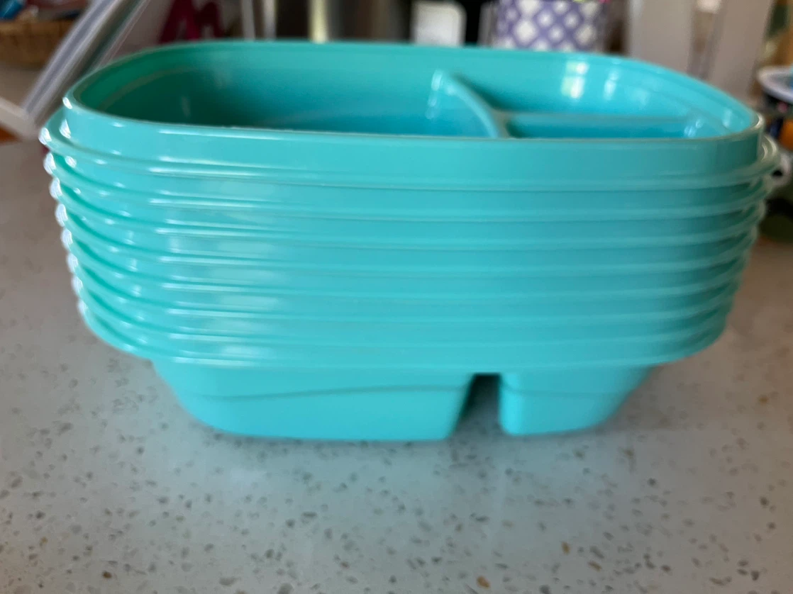 Stackable Teal Food Storage Containers with Lids - photo 2