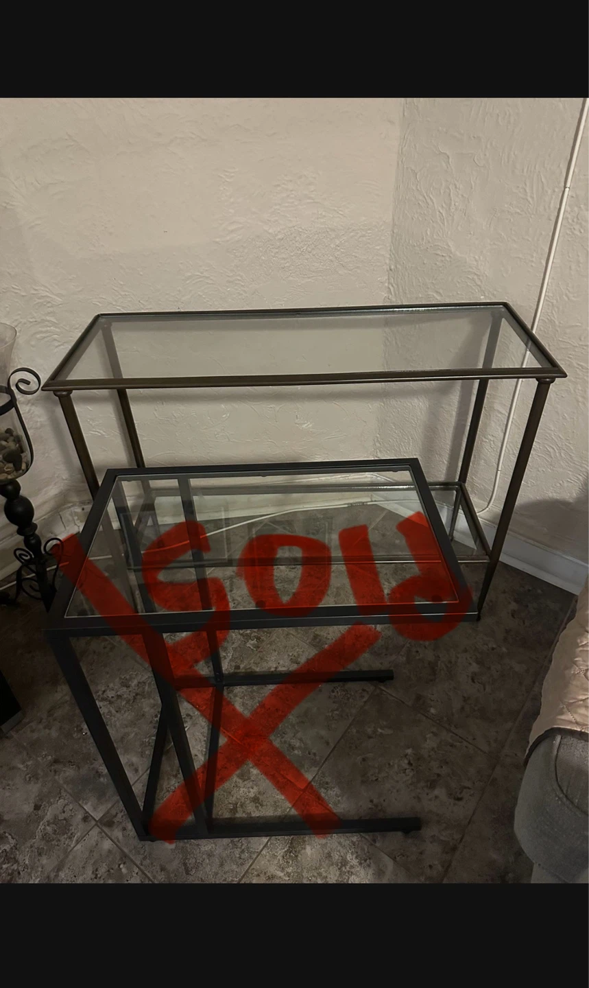Glass and Metal Console Table