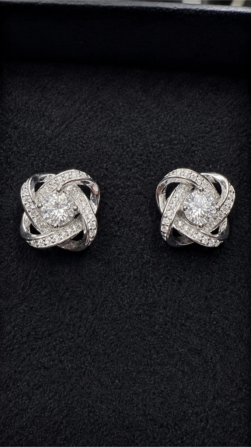 ✨luxury Moissanite diamond infinity not stud earrings | S925✨