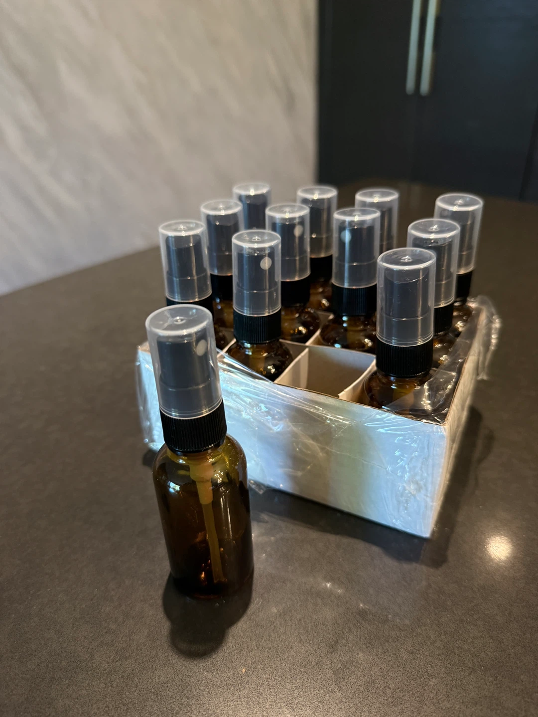 12X 30ml Amber Glass Spray Bottles - Set of 12