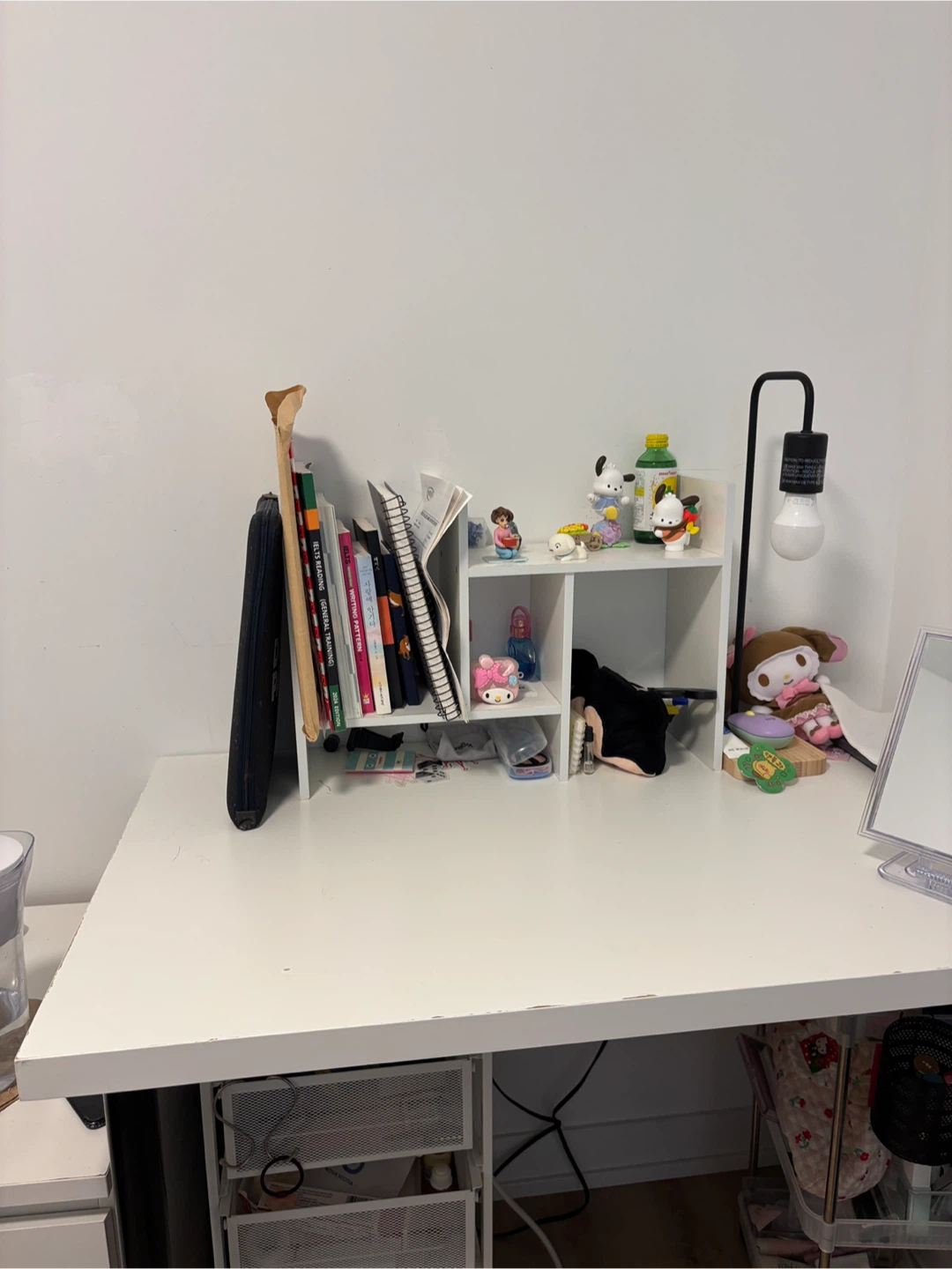 Moving sale!! White desk + shelve