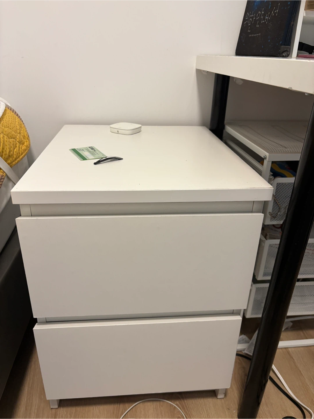 Ikea MALM White 2-Drawer Nightstand