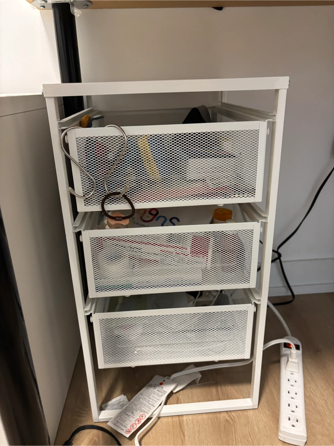 Ikea White 3-Drawer Mesh Storage
