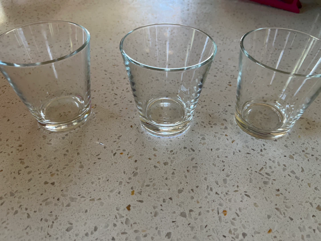 Set of 3 Clear Glass Tumblers