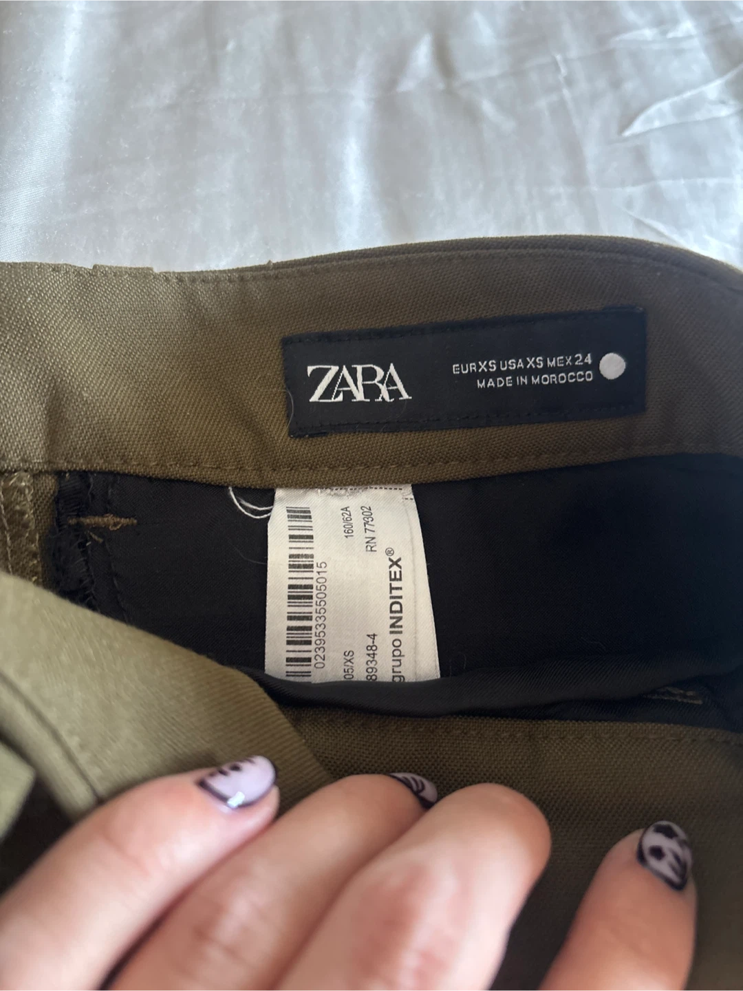 Zara Olive Green Pleated Trousers Size XS - photo 3