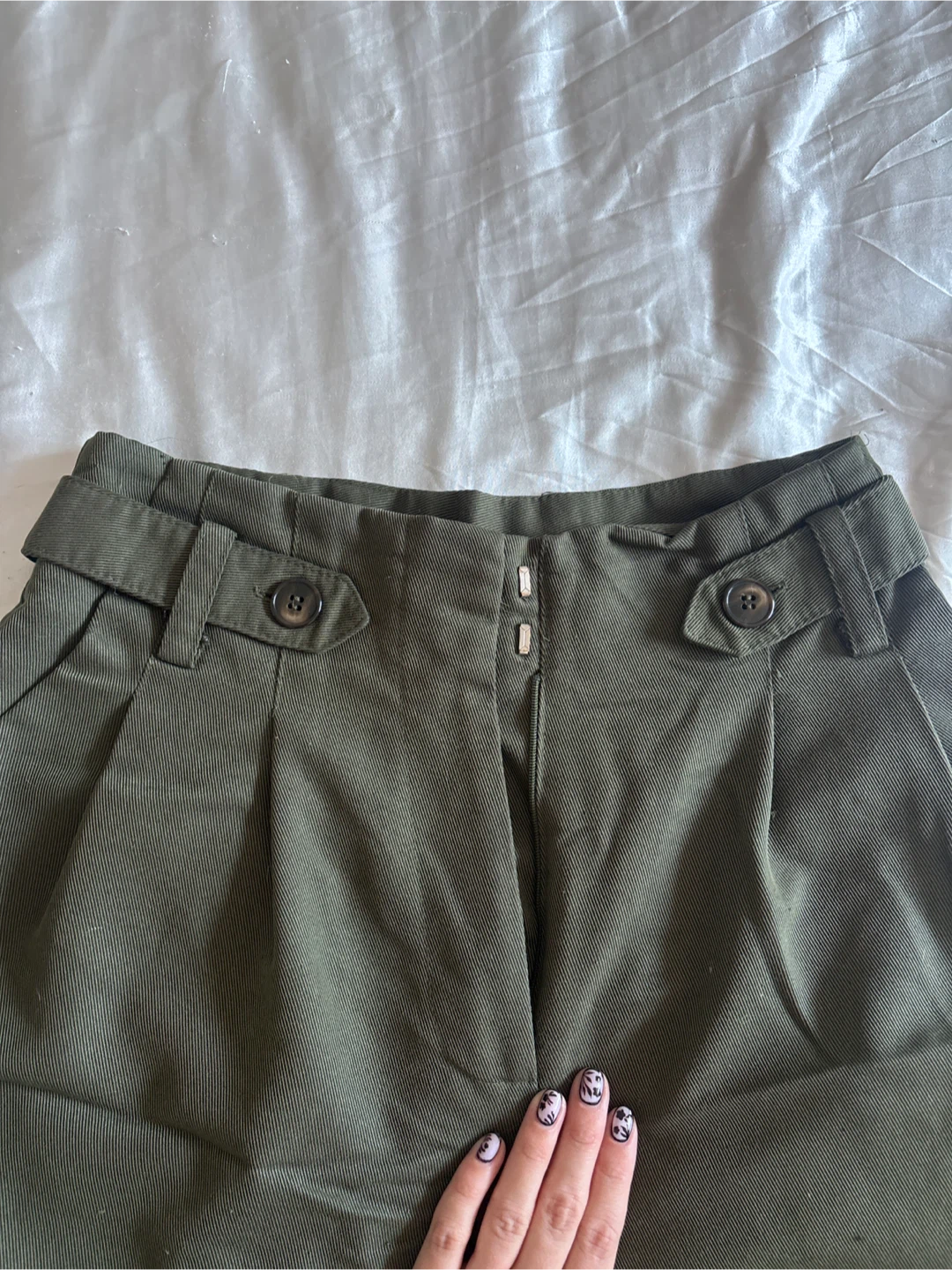 TOPSHOP High-Waisted Green Trousers - photo 2