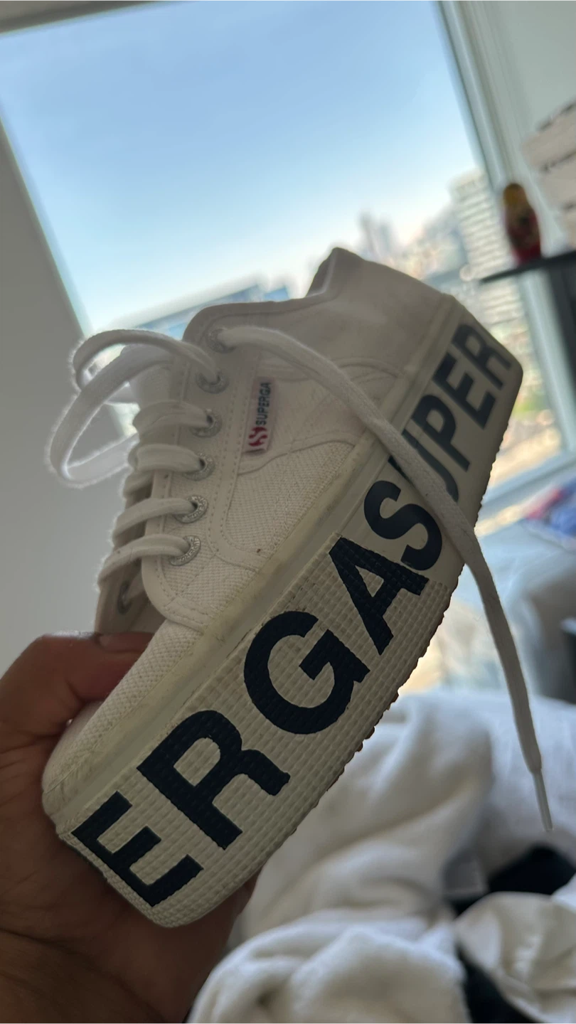 Brand new Superga White Canvas Platform Sneakers