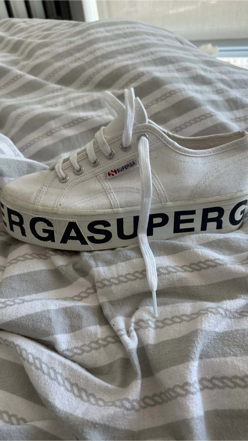 Brand new Superga White Canvas Platform Sneakers - photo 3