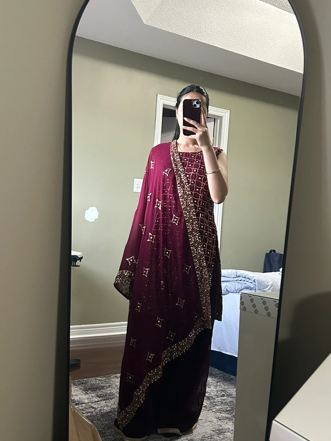 Maroon Sharara suit - photo 2
