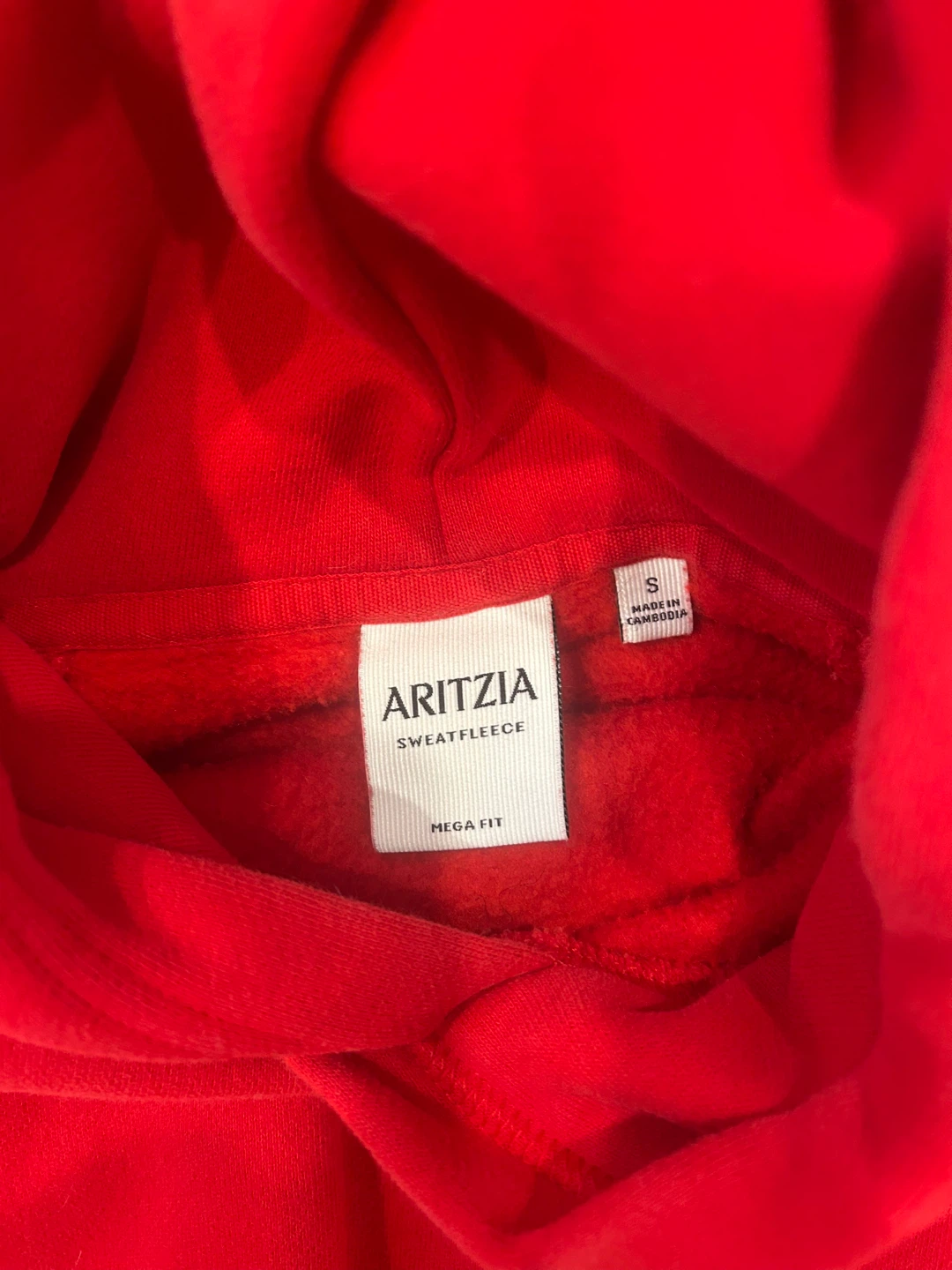 ARITZIA Red Sweatfleece Mega Fit Hoodie - photo 2