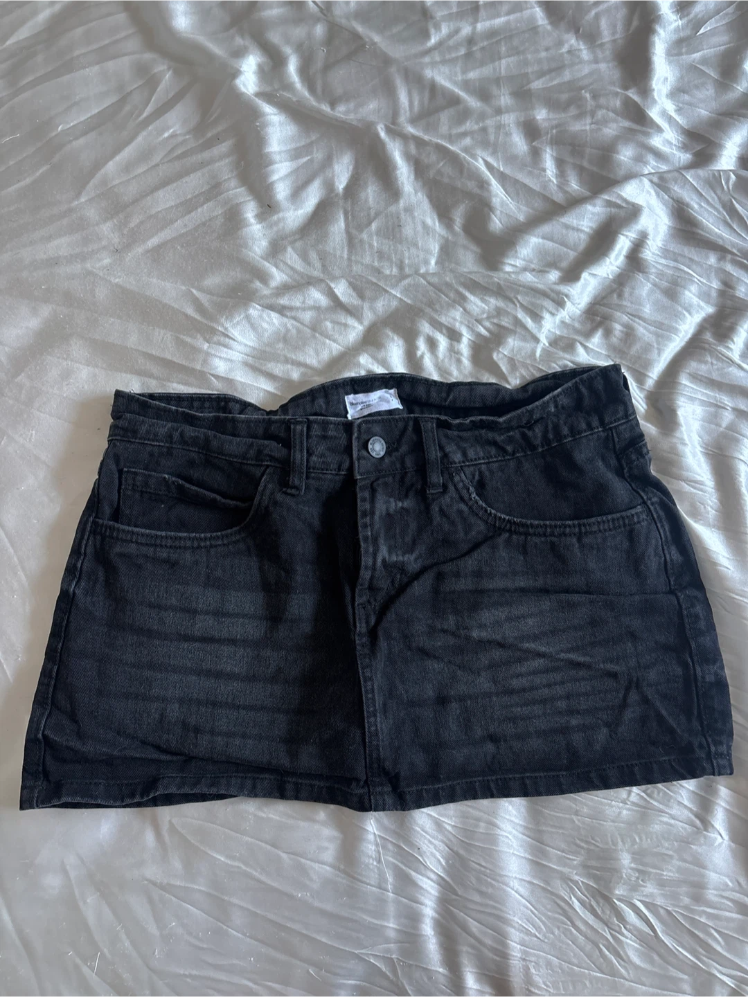 Bluenotes Black Denim Low Rise Mini Skirt - Size S