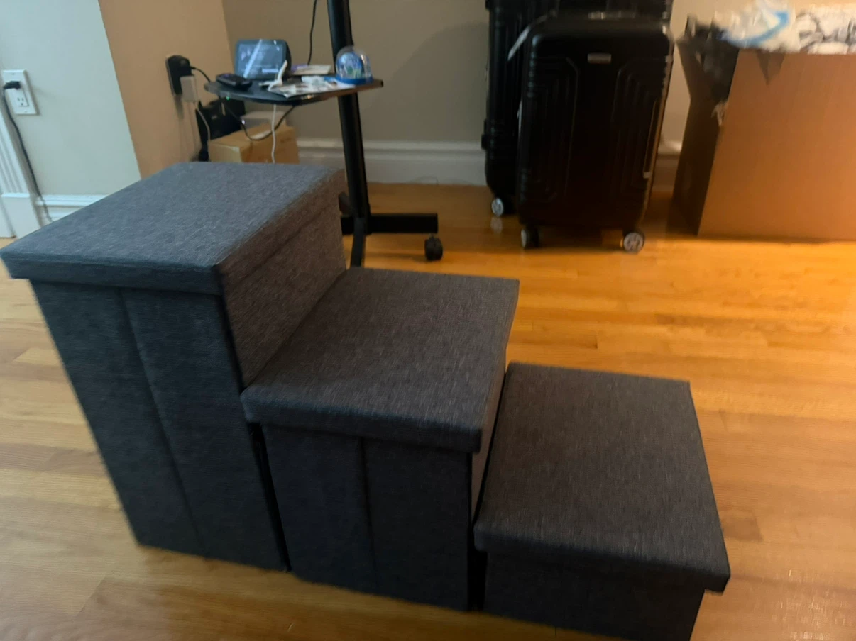 3-Step Pet Stairs / Storage Cubes - Dark Gray - photo 2