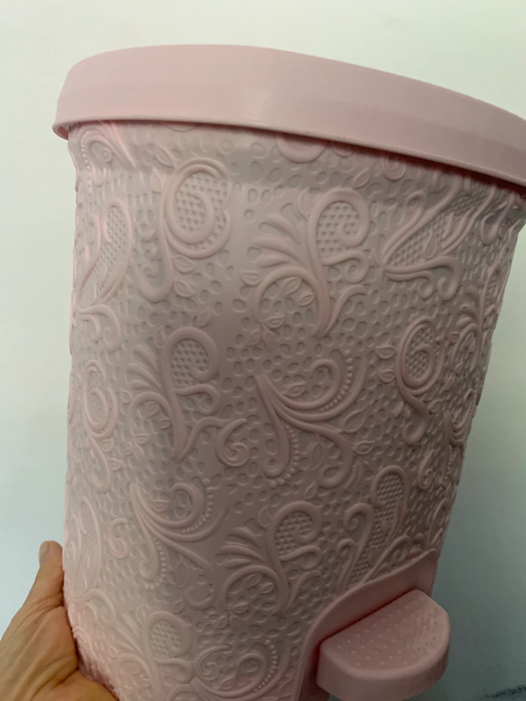 Hobby Life Lace Pedal Dustbin - Pink