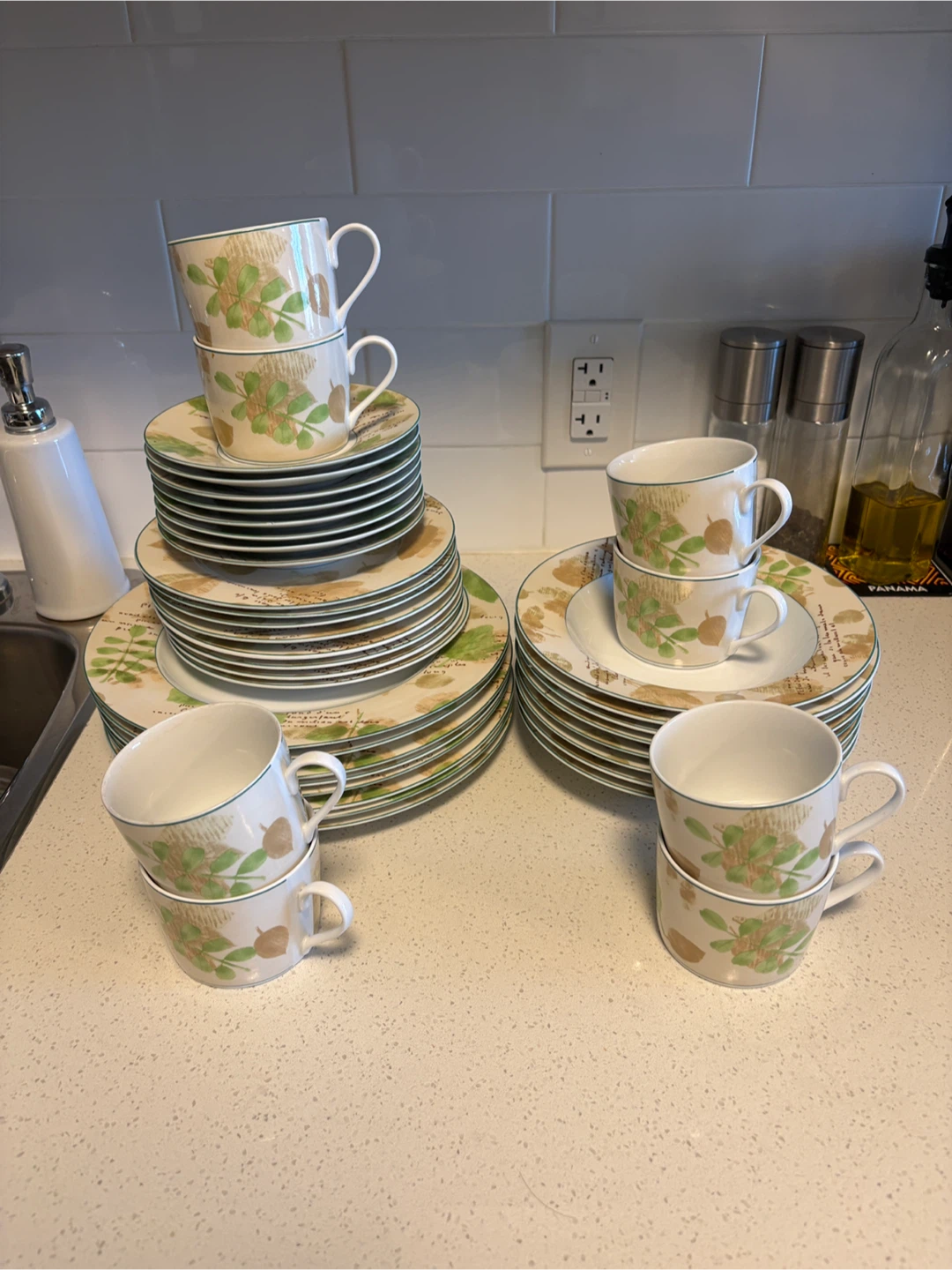 Vintage Ceramic Tea Set with Floral Design